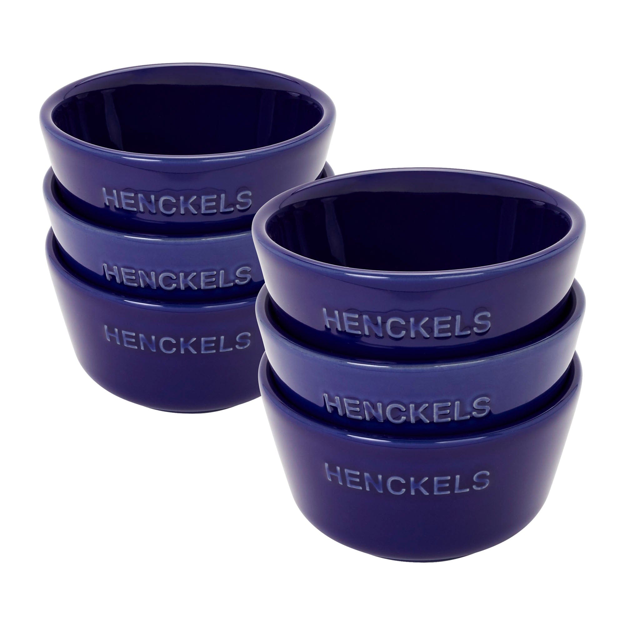 Henckels Ceramic 6-pc Round Ramekin Set - Dark Blue