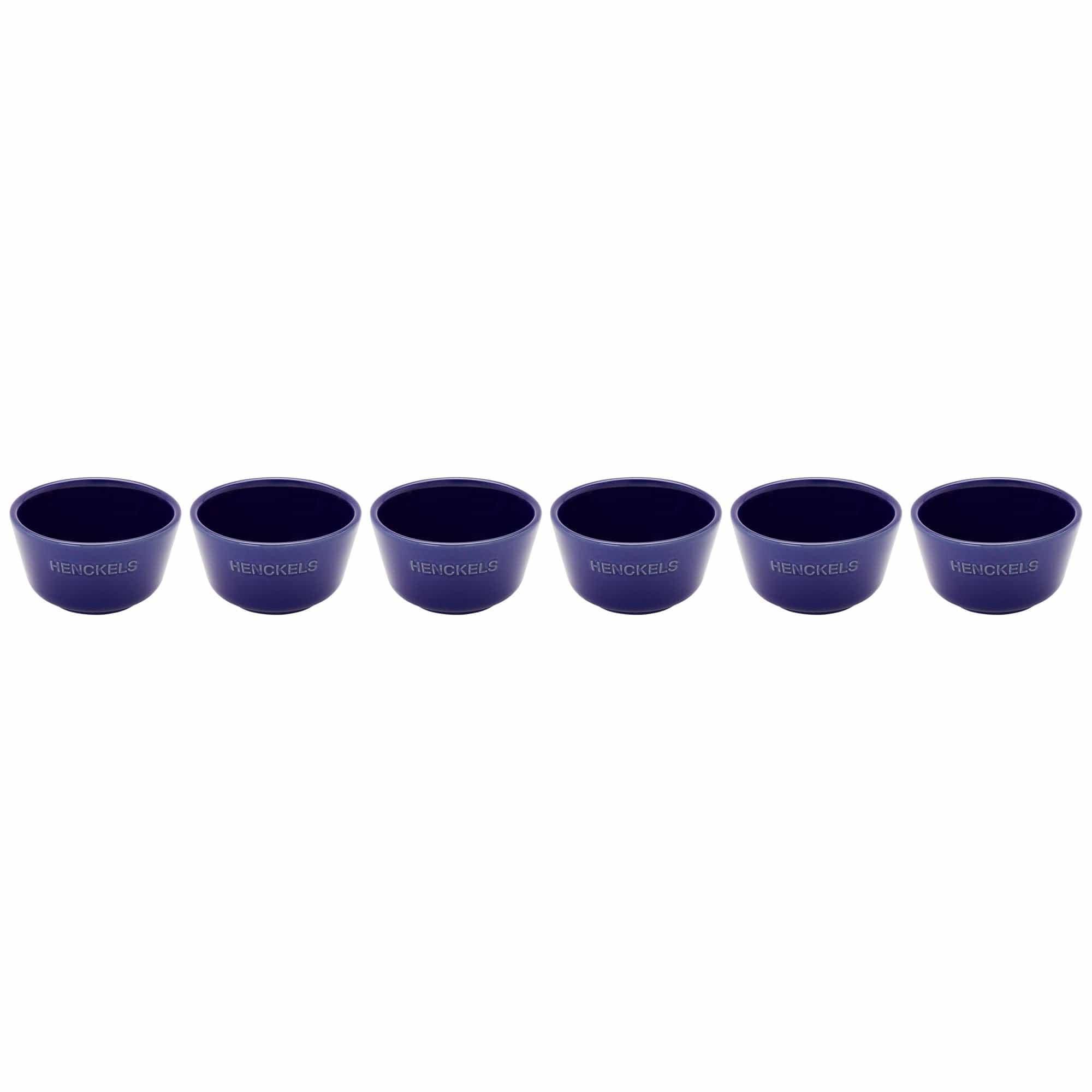 Henckels Ceramic 6-pc Round Ramekin Set - Dark Blue