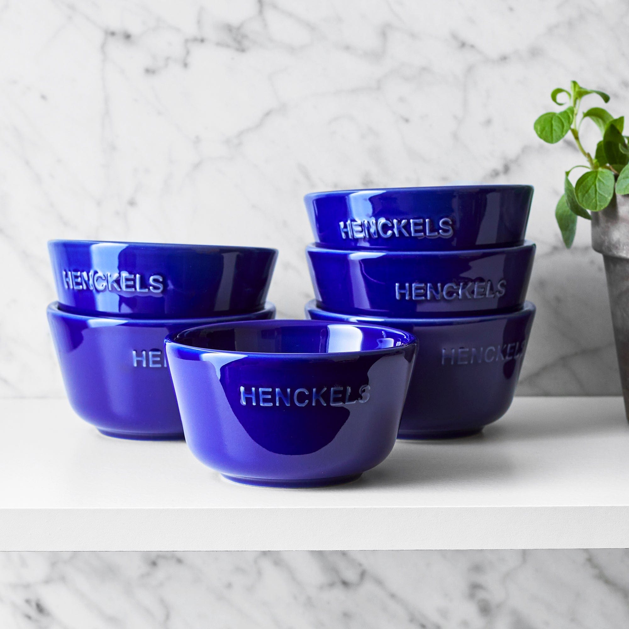 Henckels Ceramic 6-pc Round Ramekin Set - Dark Blue