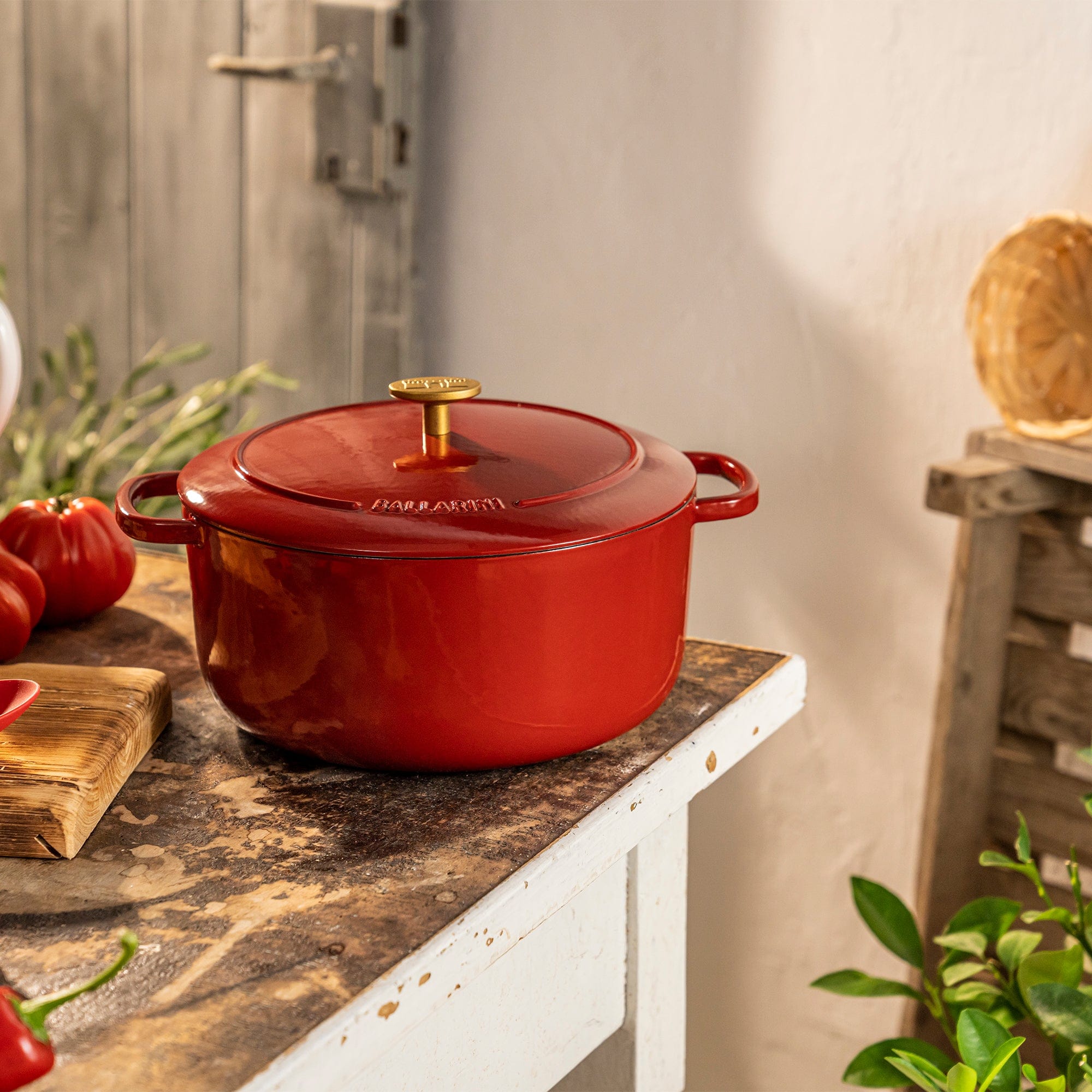 Ballarini Bellamonte Cast Iron 7.5-qt Round Dutch Oven - Pomodoro Red