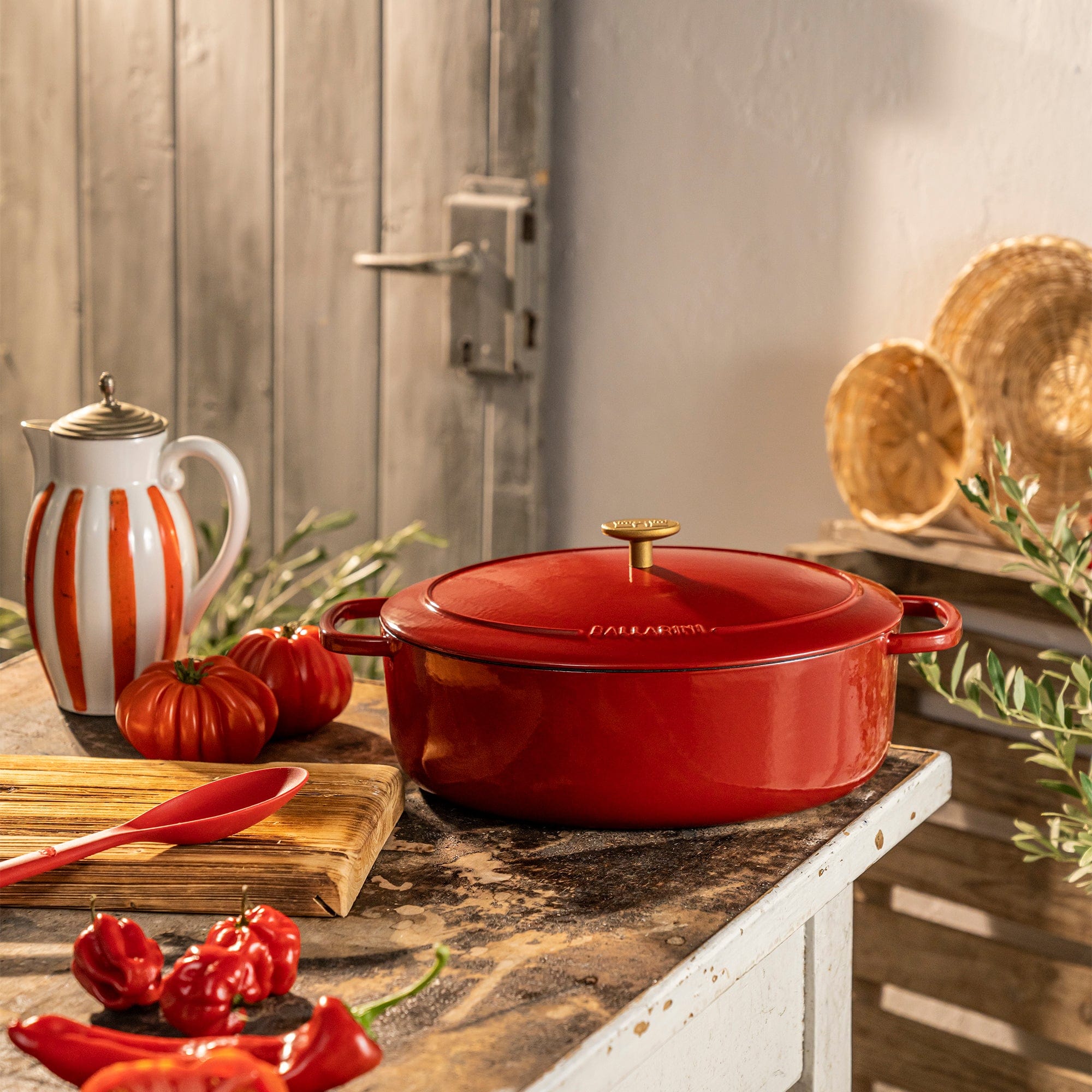 Ballarini Bellamonte Cast Iron 4.75-qt Oval Dutch Oven - Pomodoro Red