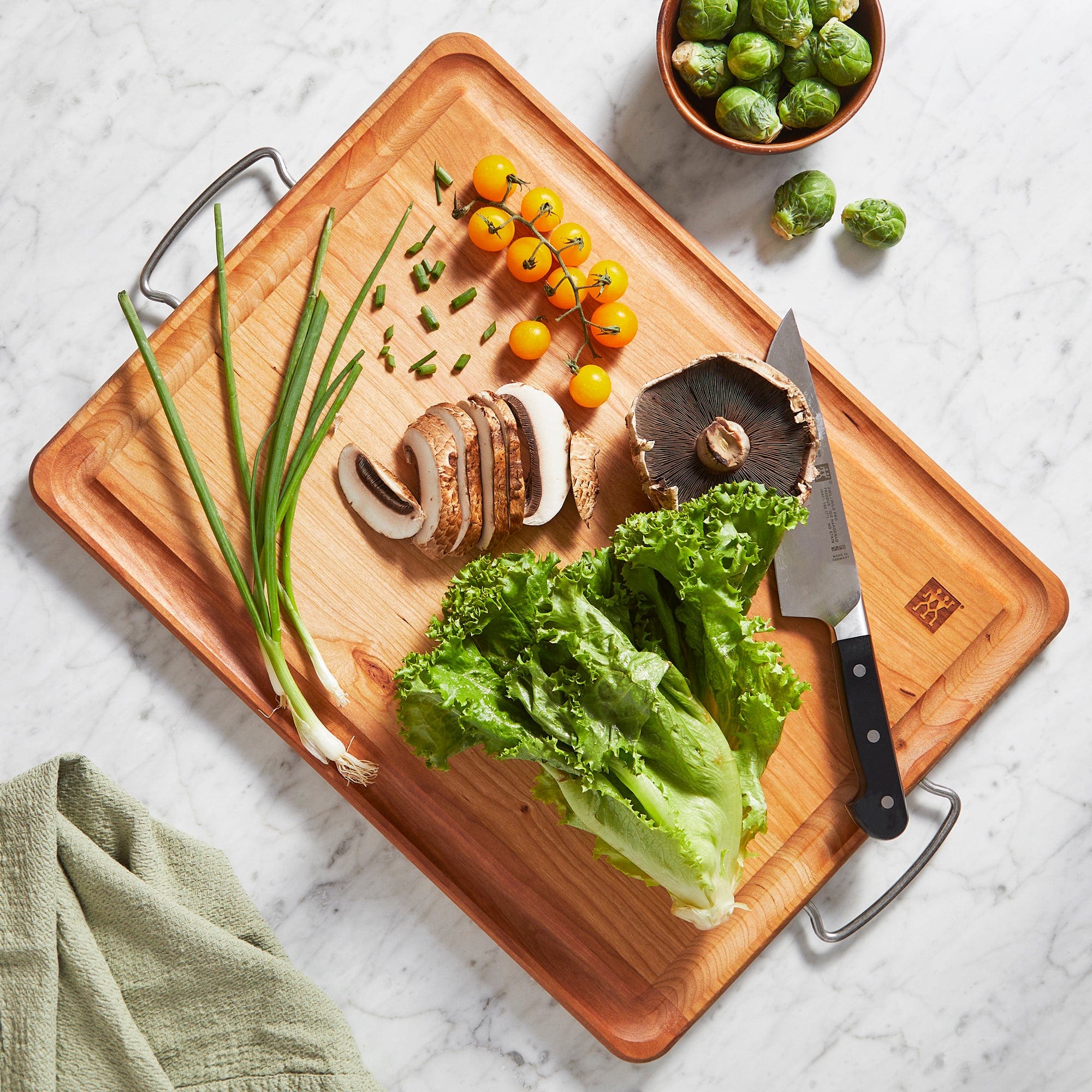 Zwilling Cherry Wood Carving Board with Handles