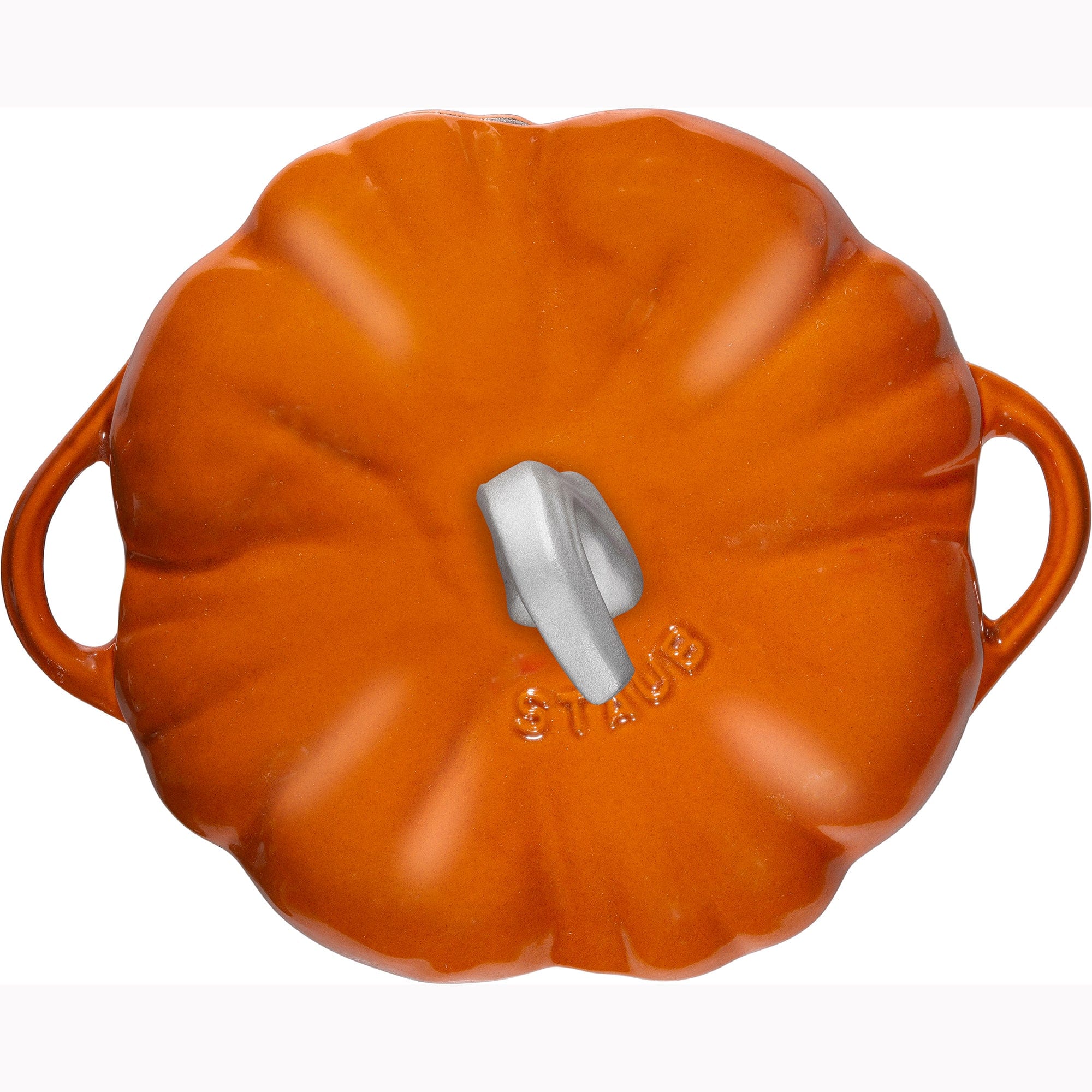 Staub Cast Iron 3.5-qt Pumpkin Cocotte with Stainless Steel Knob - Burnt Orange