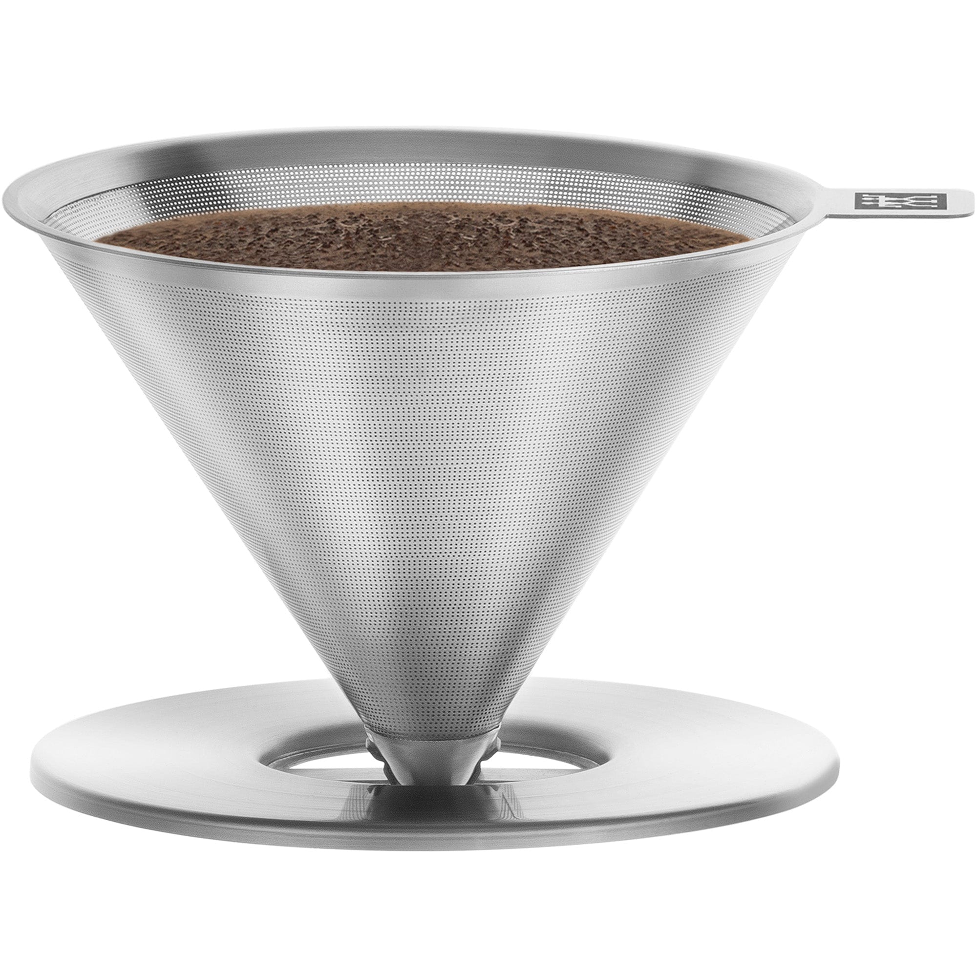 Zwilling Sorrento Stainless Steel Pour Over Coffee Dripper with Double-Wall Glass Coffee Mug