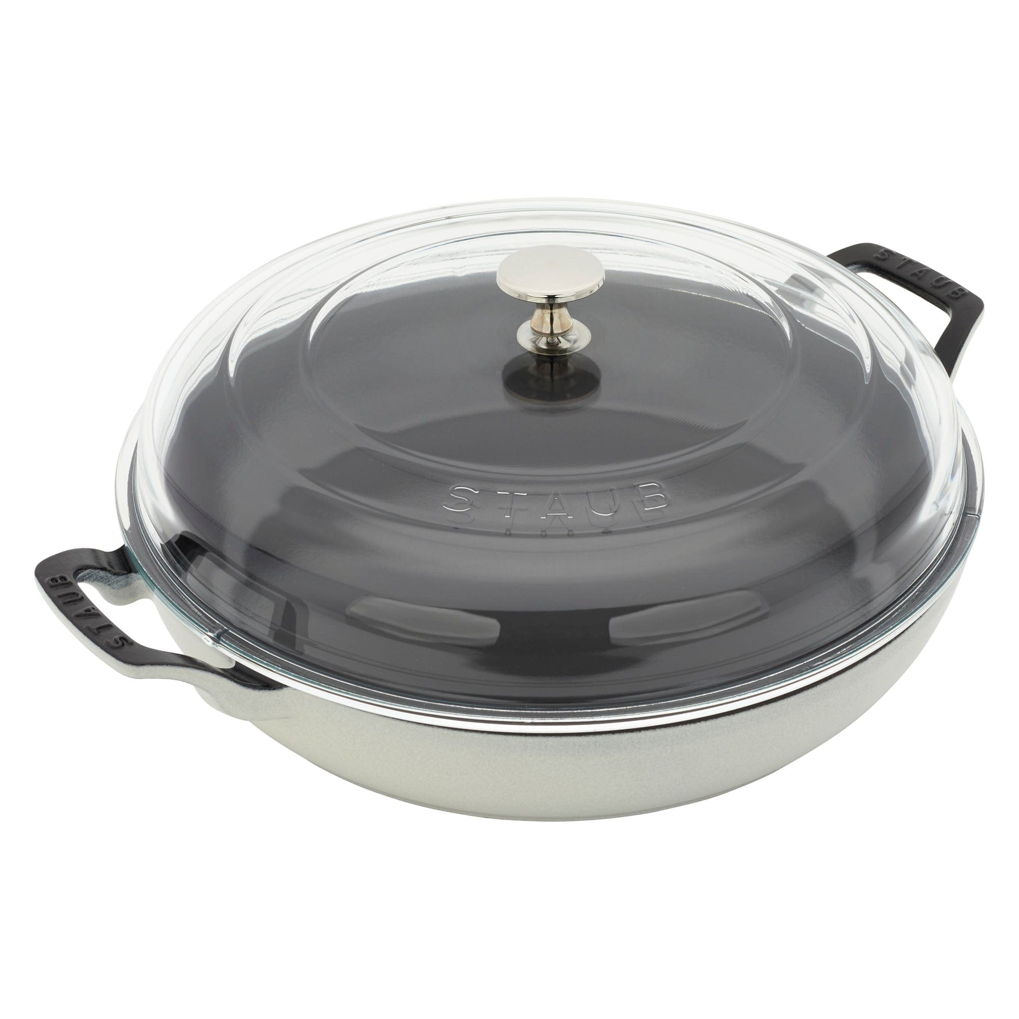 Staub Cast Iron 3.5-qt Braiser with Glass Lid - White Truffle