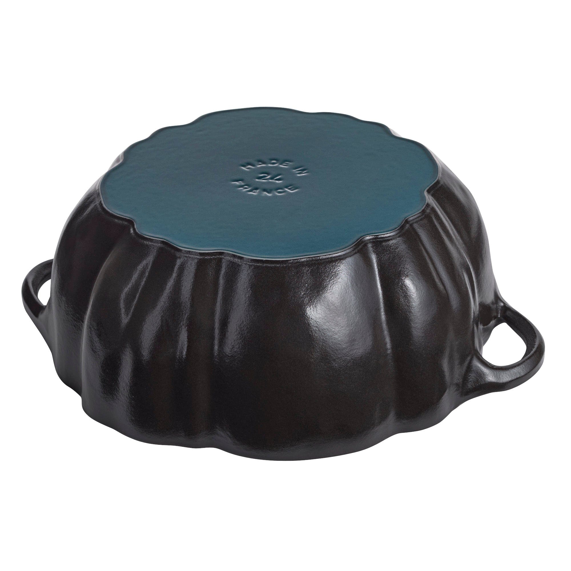 Staub Cast Iron 3.5-qt Pumpkin Cocotte with Stainless Steel Knob - Black