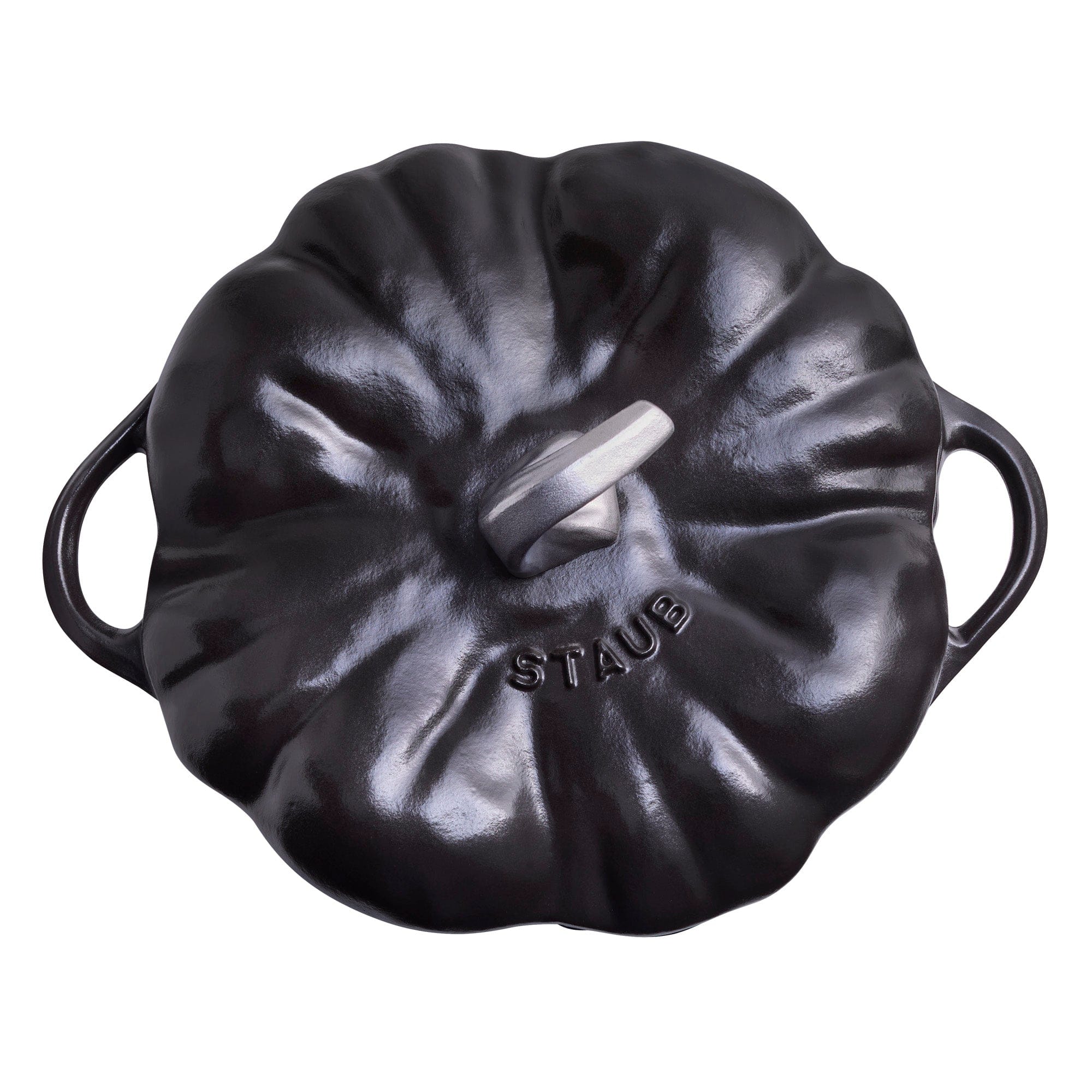 Staub Cast Iron 3.5-qt Pumpkin Cocotte with Stainless Steel Knob - Black