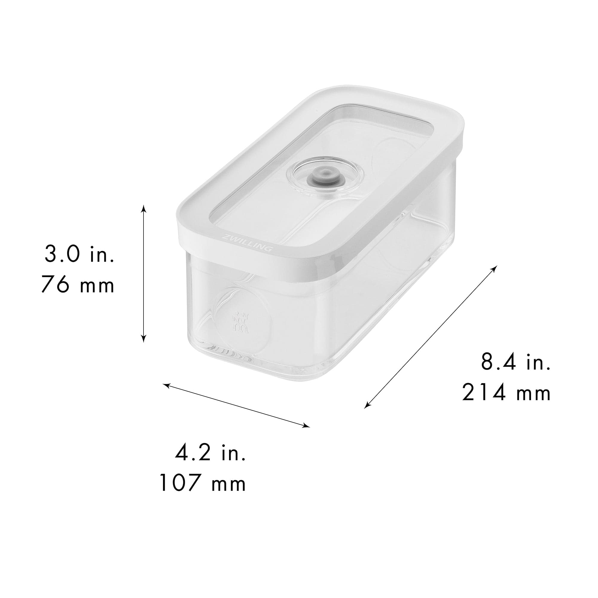 Zwilling Fresh & Save Cube Box, Plastic, Airtight Dry Food Storage Container, 2-pc Medium Cube Set, M Container, .74-qt