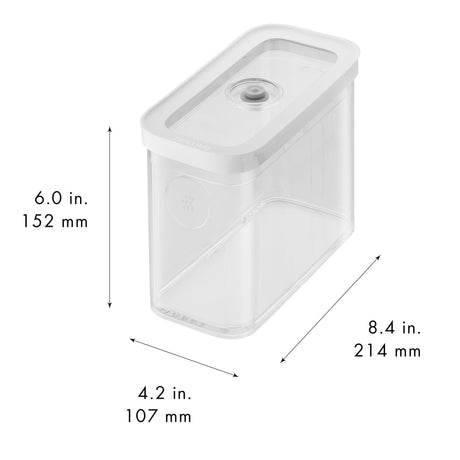 Zwilling Fresh & Save Cube Boxes, Plastic, Airtight Dry Food Storage Container, Medium Tall Cube, 2M Container, 1.9-qt