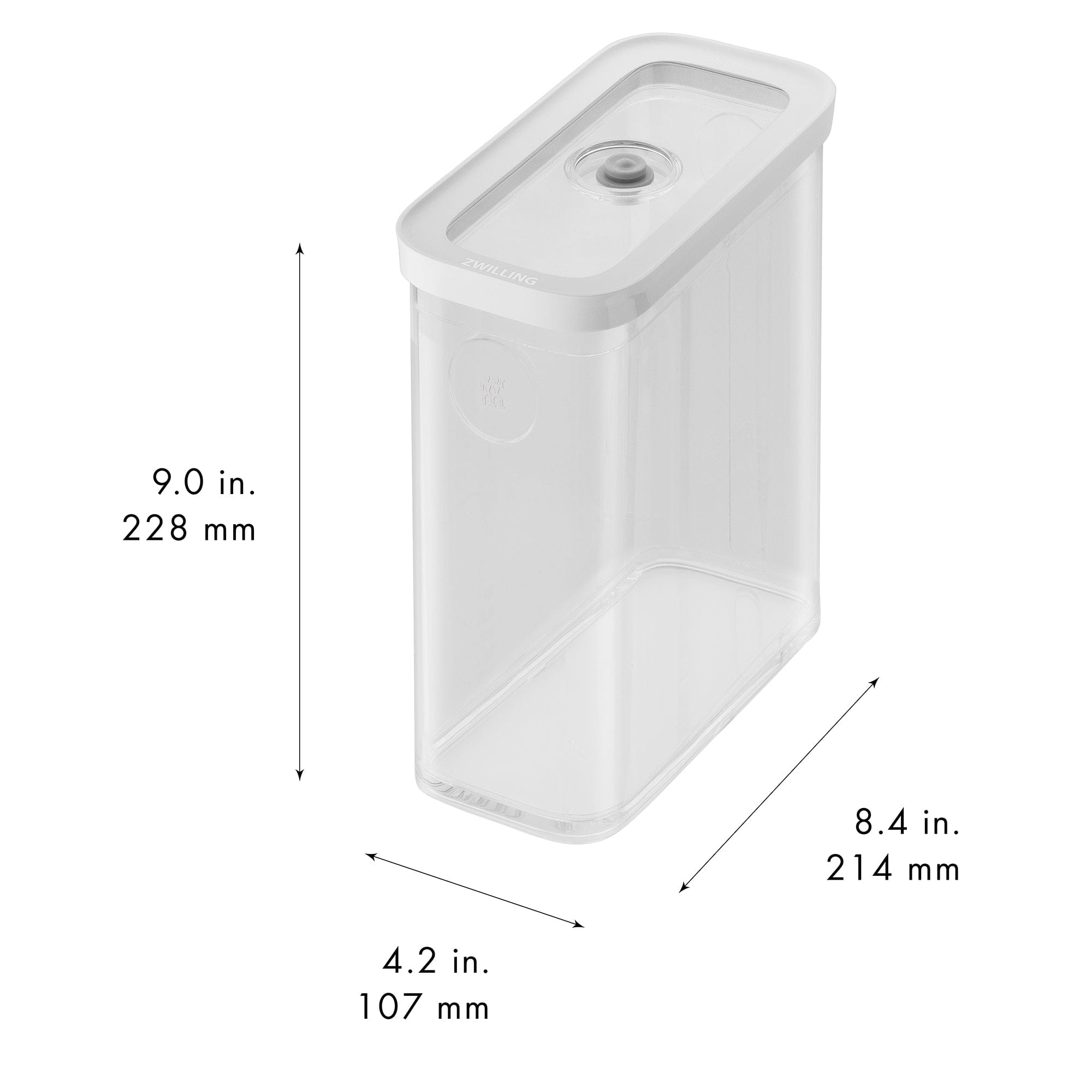 Zwilling Fresh & Save Cube Box, Plastic, Airtight Dry Food Storage Container, Medium X-Tall Cube, 3M Container, 3-qt