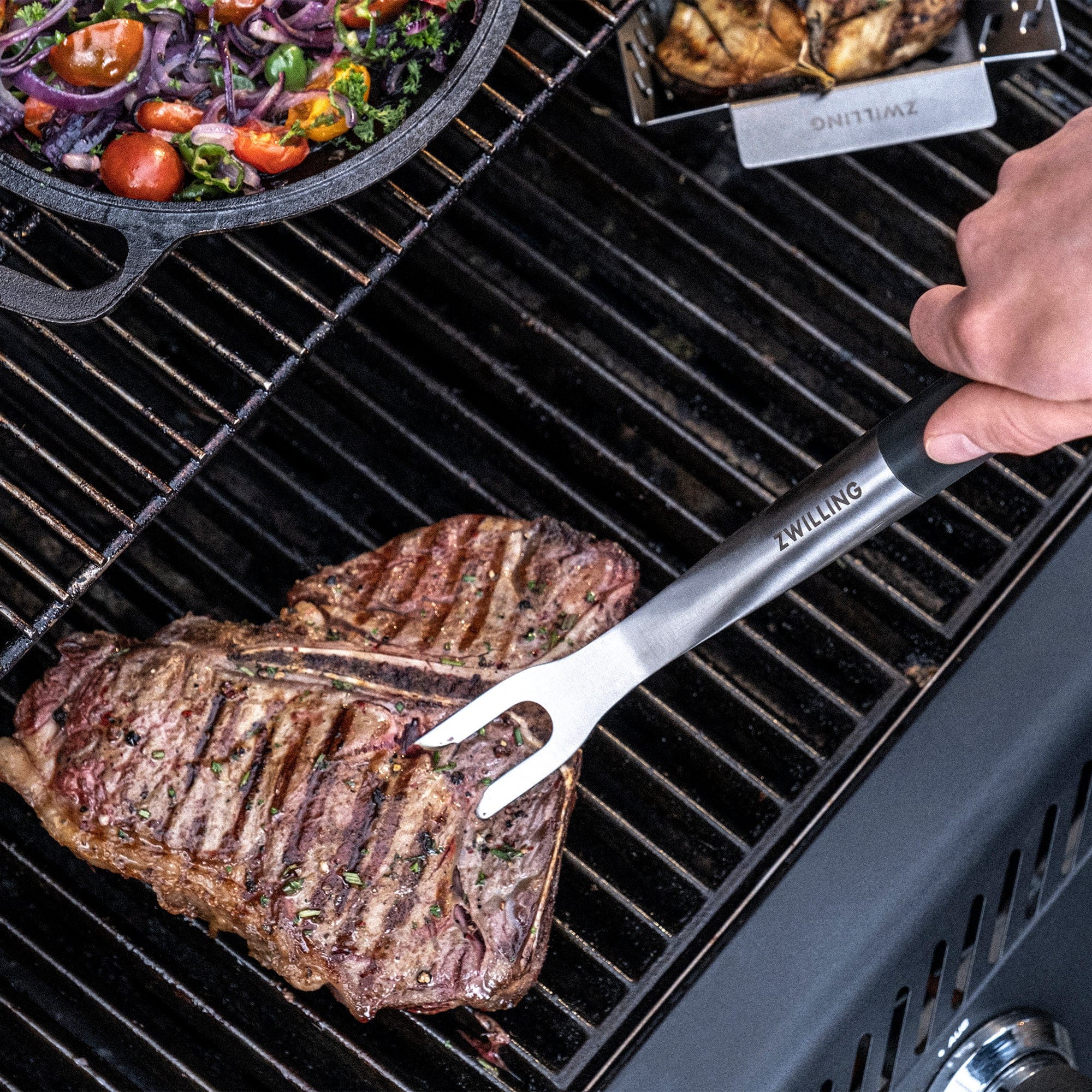 Zwilling BBQ+ 16-inch Triple-Rivet Stainless Steel Grill Meat Fork