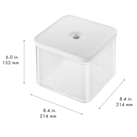 Zwilling Fresh & Save Cube Box, Plastic, Airtight Dry Food Storage Container, Large Tall Cube, 2L Container, 4.2-qt