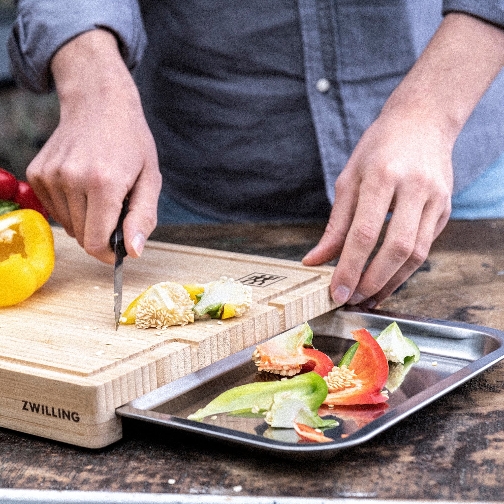 Zwilling BBQ+ Bamboo Cutting Board with Tray