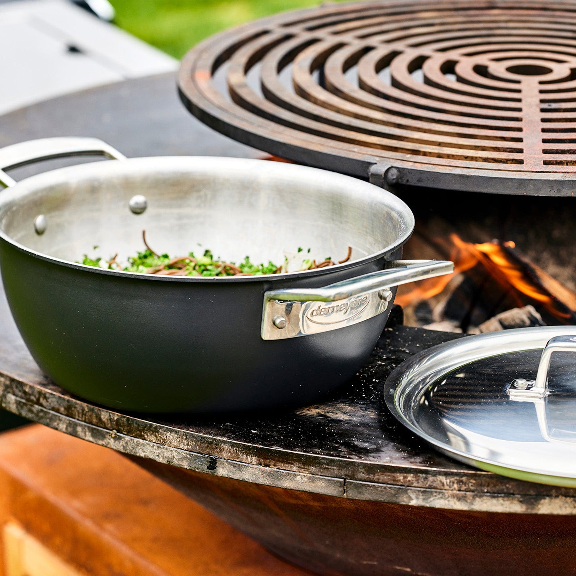 Demeyere Black 5 Stainless Steel with Ceramic exterior coating 3.5-qt Dutch Oven with Lid