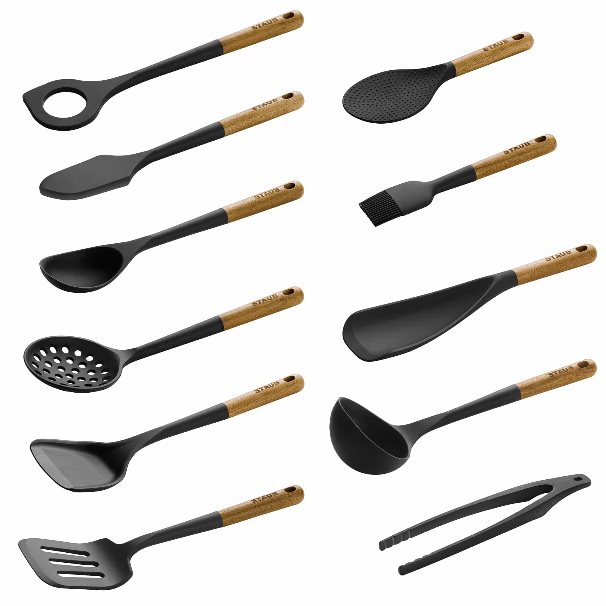 Staub Silicone with Wood Handle 11-pc Cooking Utensil Set