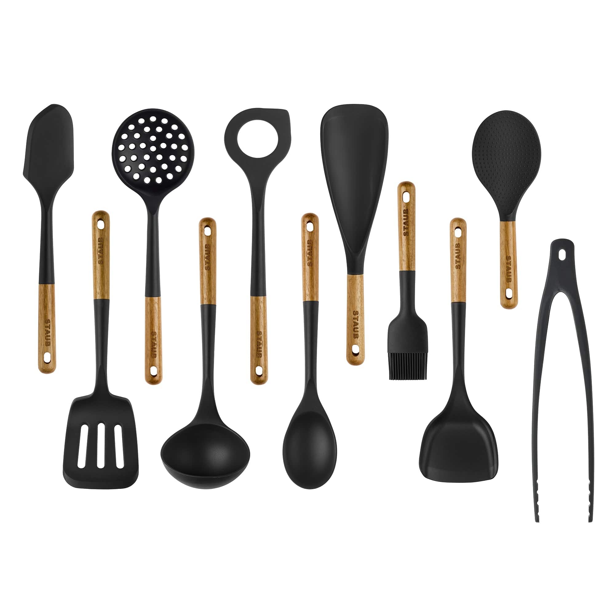 Staub Silicone with Wood Handle 11-pc Cooking Utensil Set