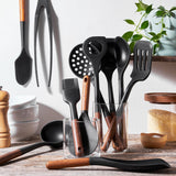 Staub Silicone 11-piece Cooking Utensil Set, BPA-Free with Wood Handles
