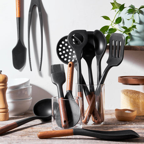 Staub Silicone 11-piece Cooking Utensil Set, BPA-Free with Wood Handles