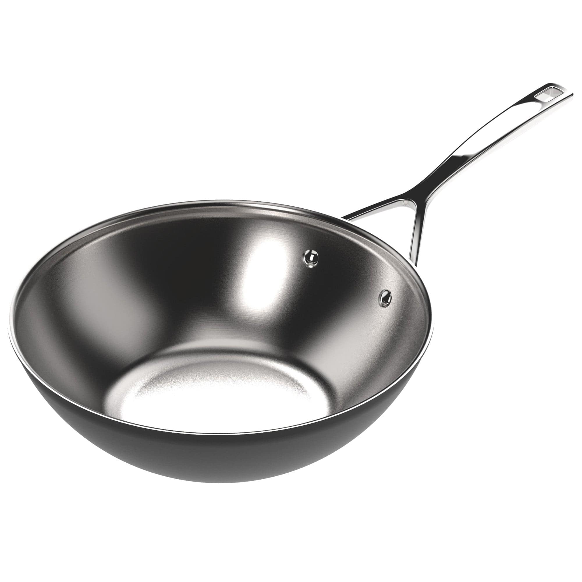 Demeyere Black 5 Stainless Steel Wok, with Ceramic Exterior Coating 3.2-qt