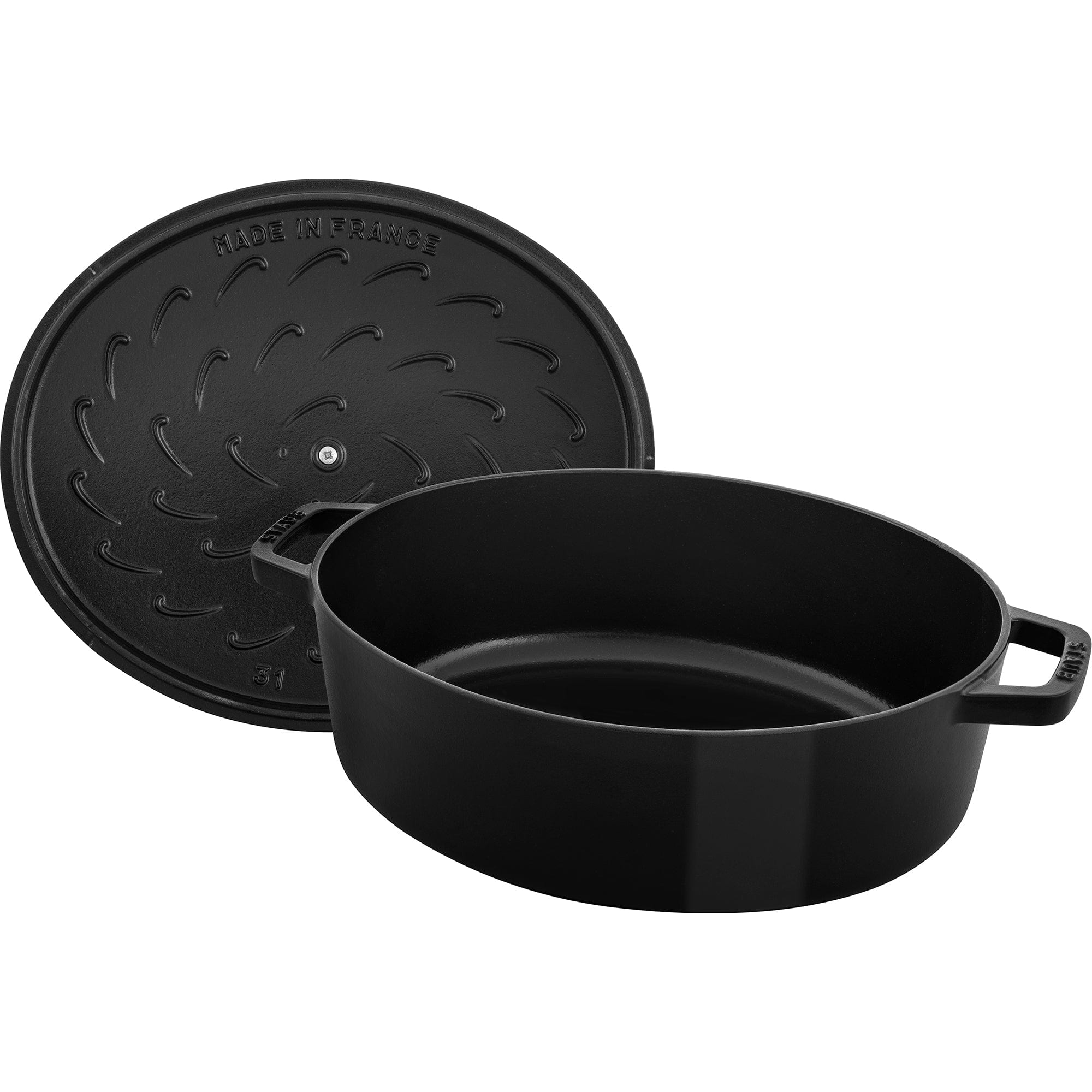 Staub Cast Iron 6.25-qt Shallow Oval Dutch Oven - Black