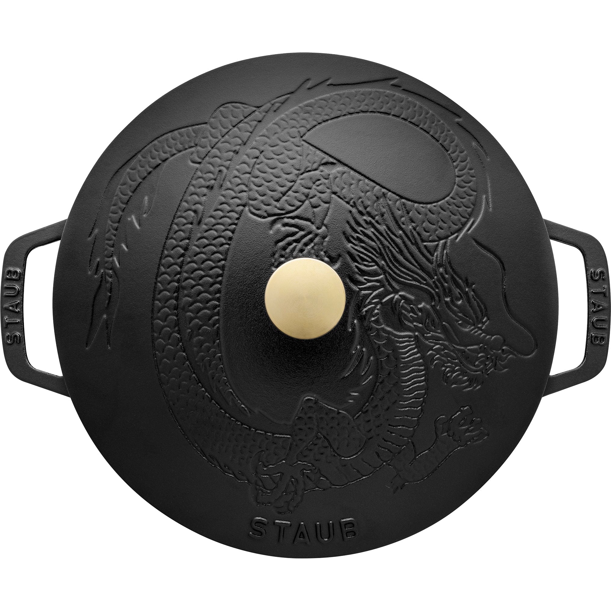 Staub Cast Iron 3.75-qt Essential French Oven with Dragon Lid - Matte Black