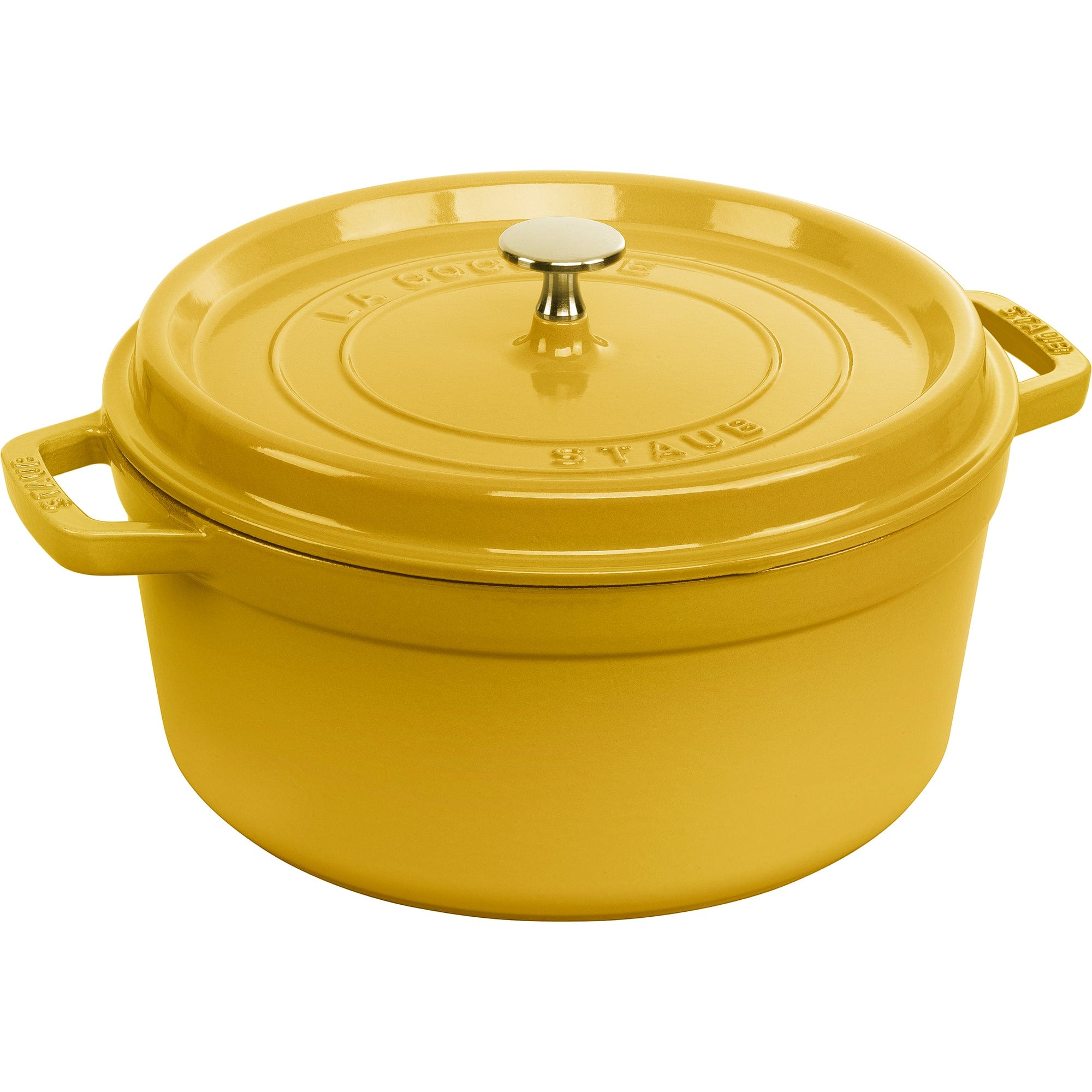 Staub Cast Iron Round Cocotte, Dutch Oven, 5.5-quart, serves 5-6, Made in France, Citron