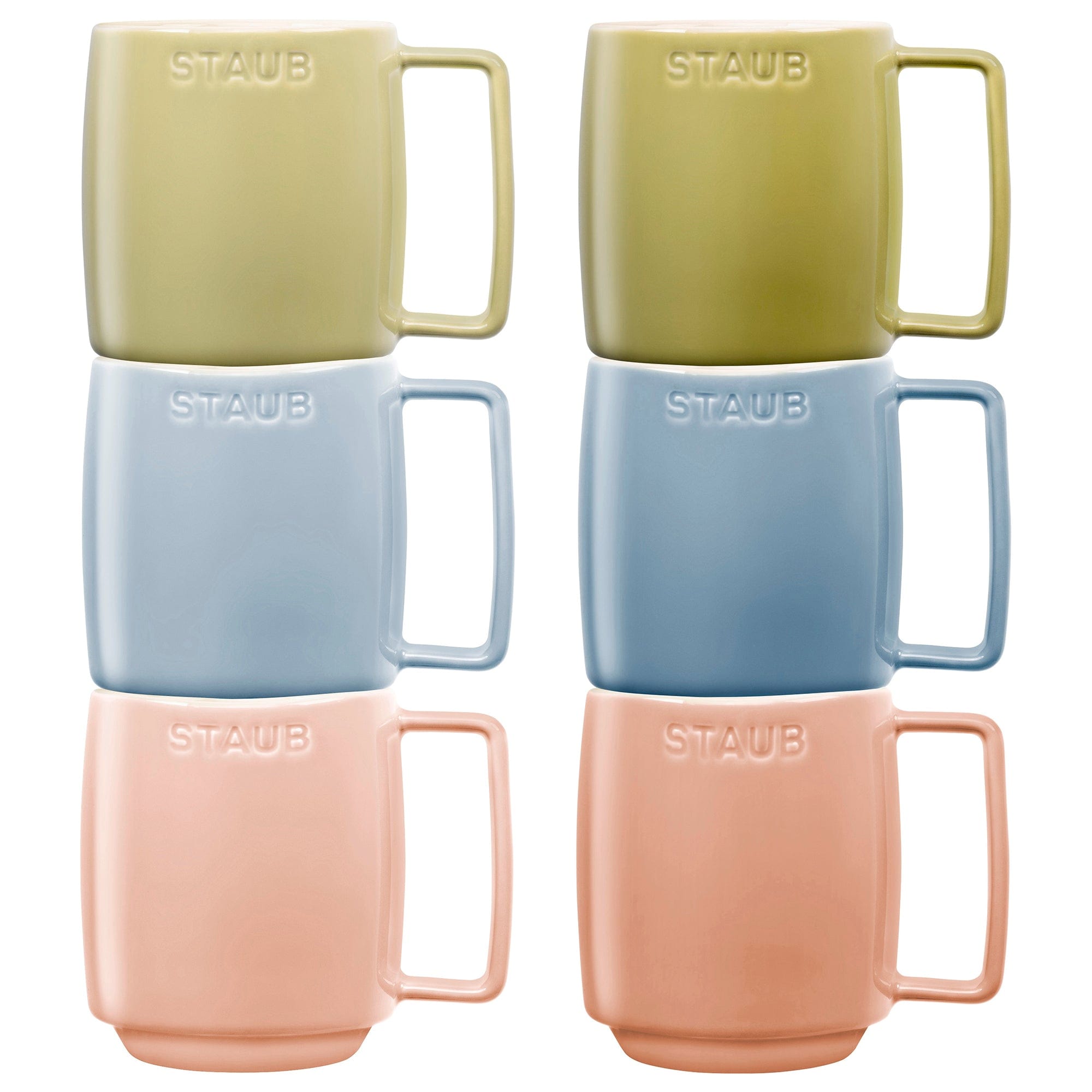 Staub Ceramic Dinnerware 6-pc 12 oz. Mug Set - Macaron Pastels