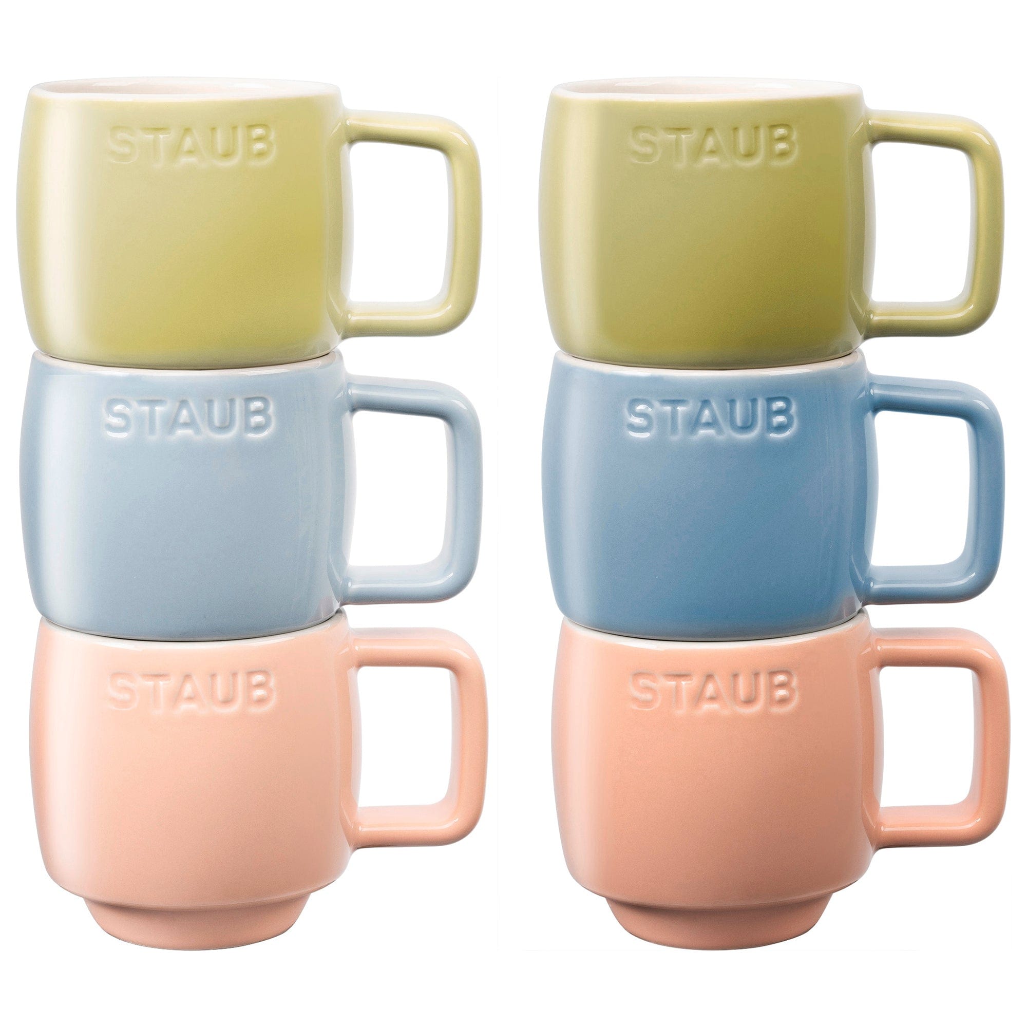 Staub Ceramic Dinnerware 6-pc 3.5 oz. Espresso Cups - Macaron Pastels