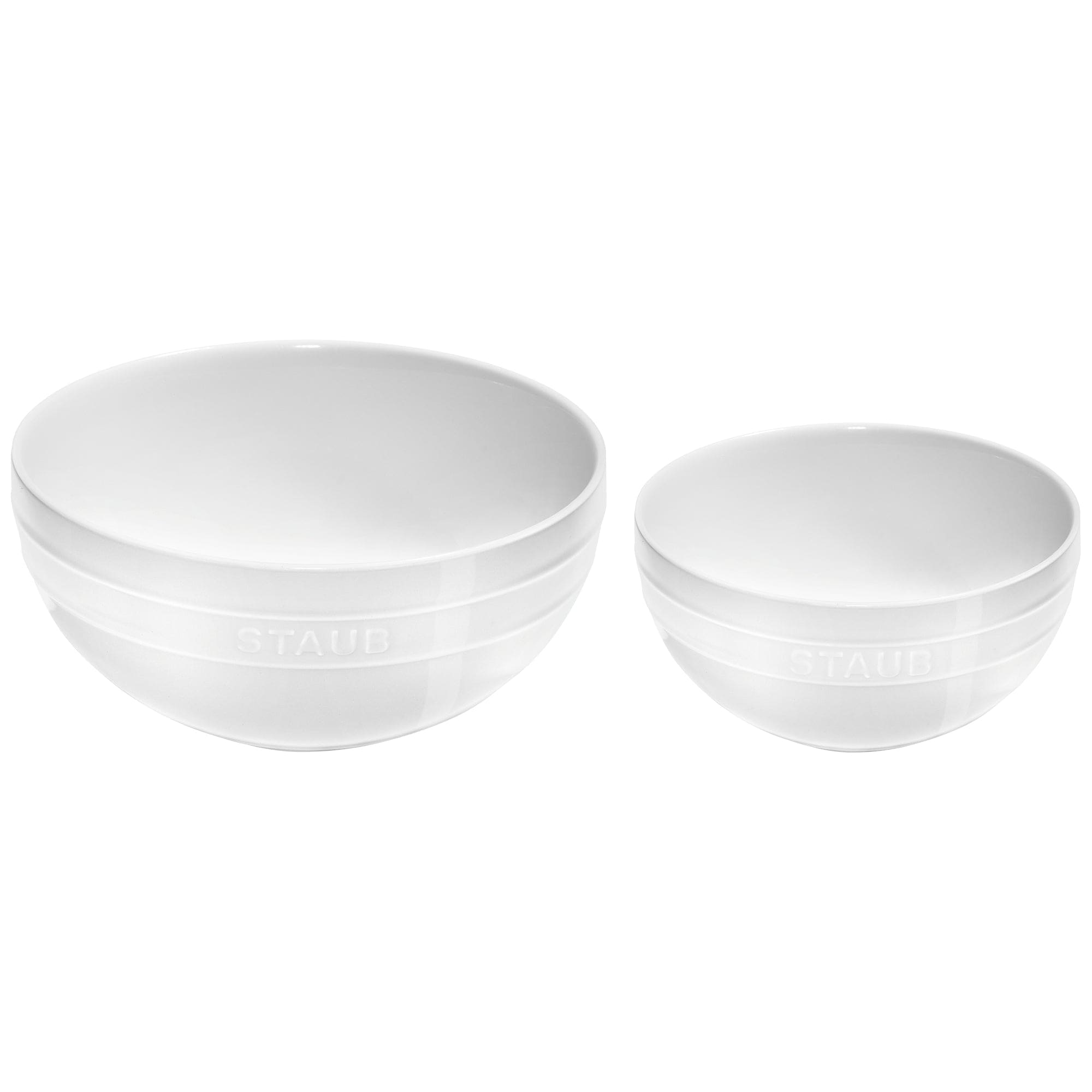 Staub Ceramic 2-pc Nested Mixing Bowl Set - White