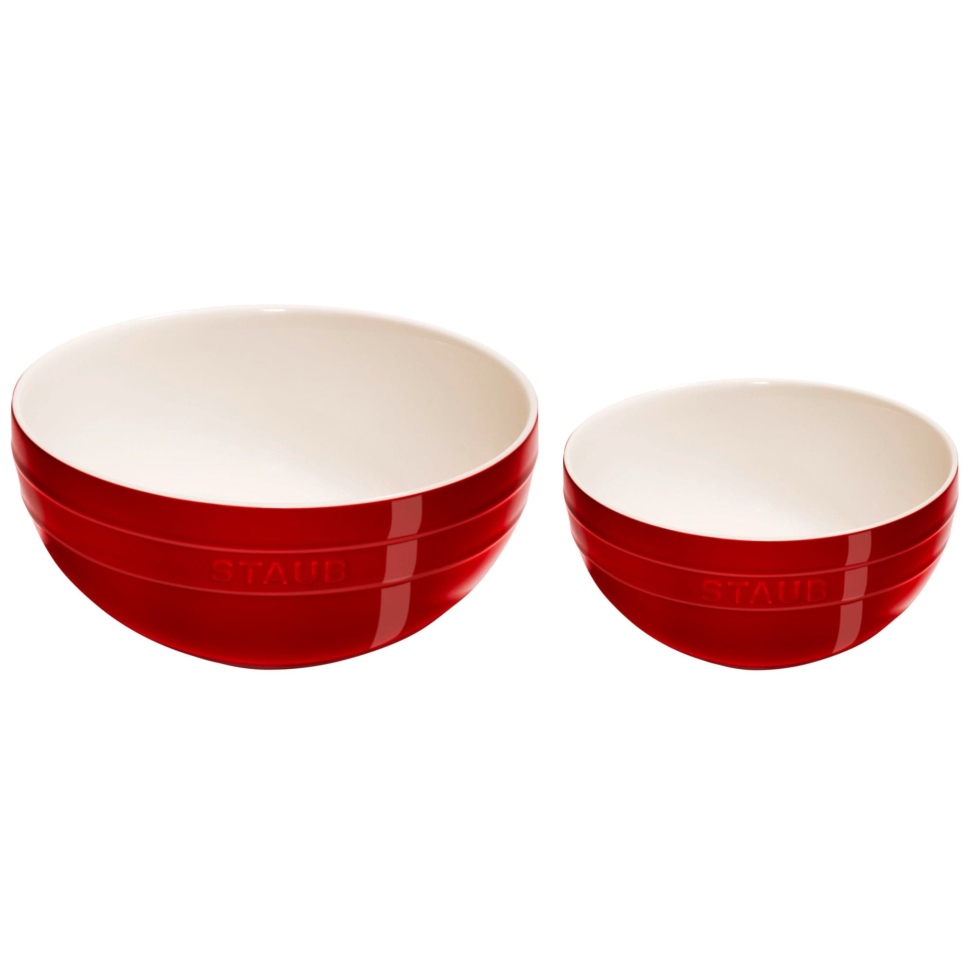 Staub Ceramic 2-pc Nested Mixing Bowl Set - Cherry