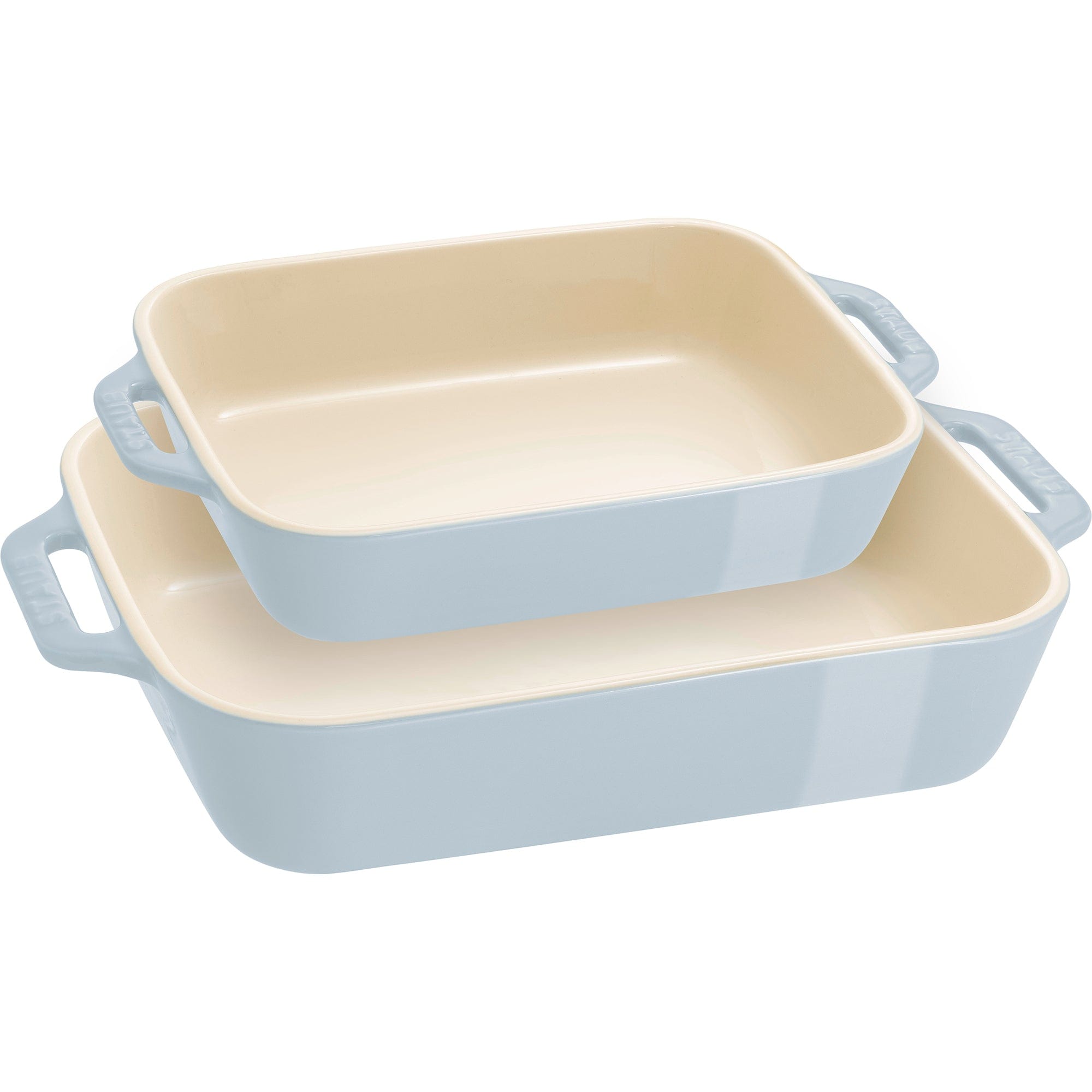 Staub Ceramic 2-pc Rectangular Baking Dish Set - Macaron Pastel Blue