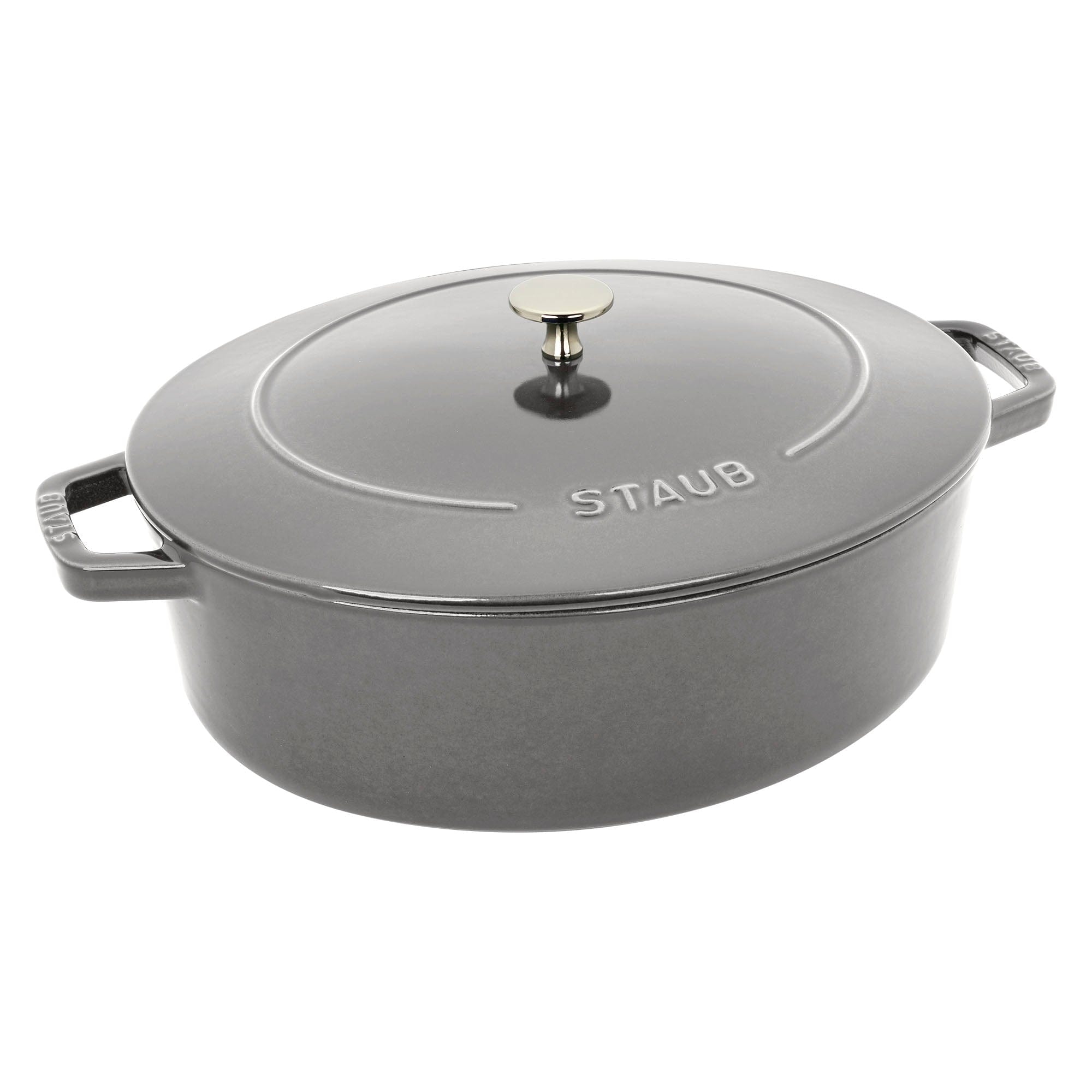 Staub Cast Iron 6.25-qt Shallow Oval Dutch Oven - Graphite