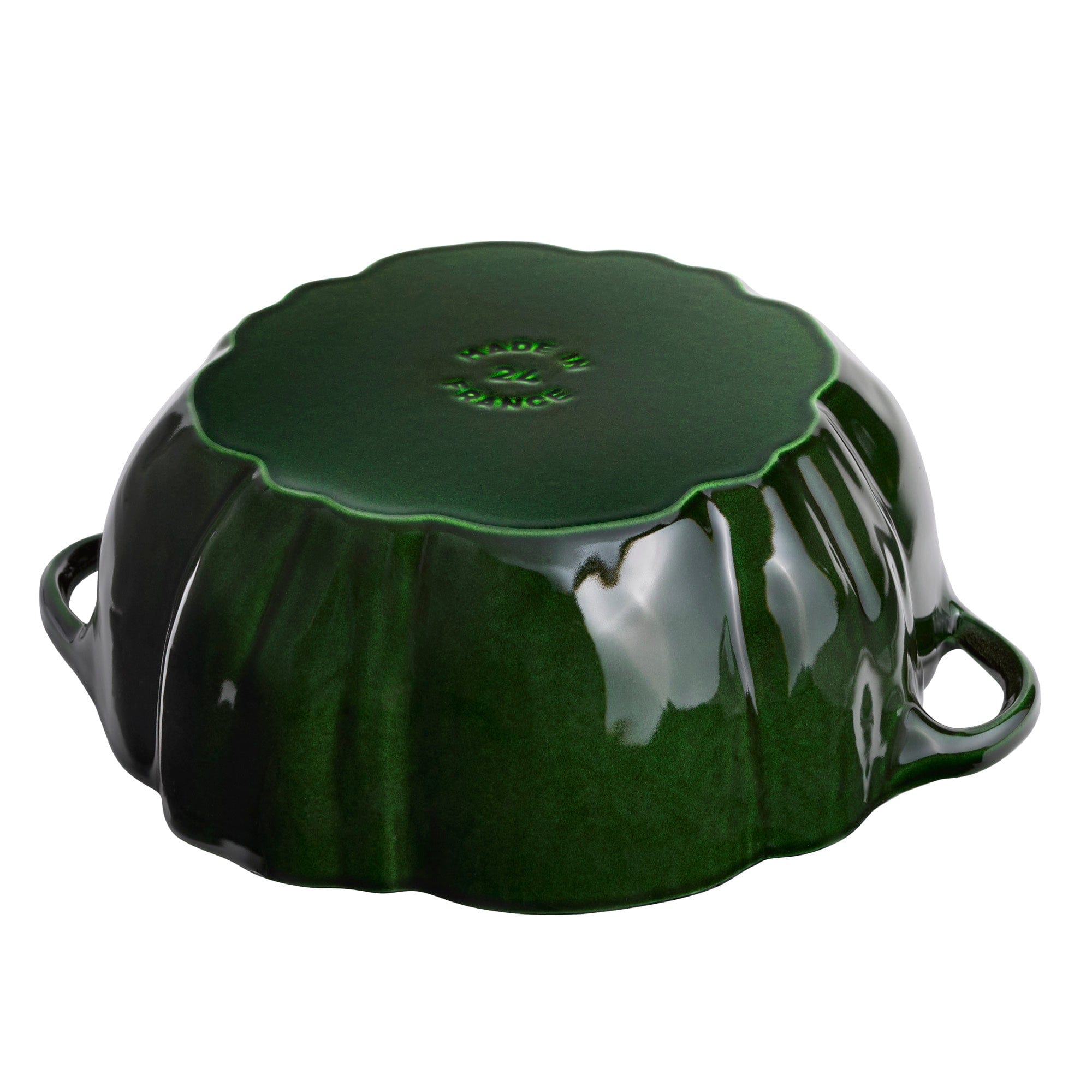 Staub Cast Iron 3.5-qt Pumpkin Cocotte with Stainless Steel Knob - Basil