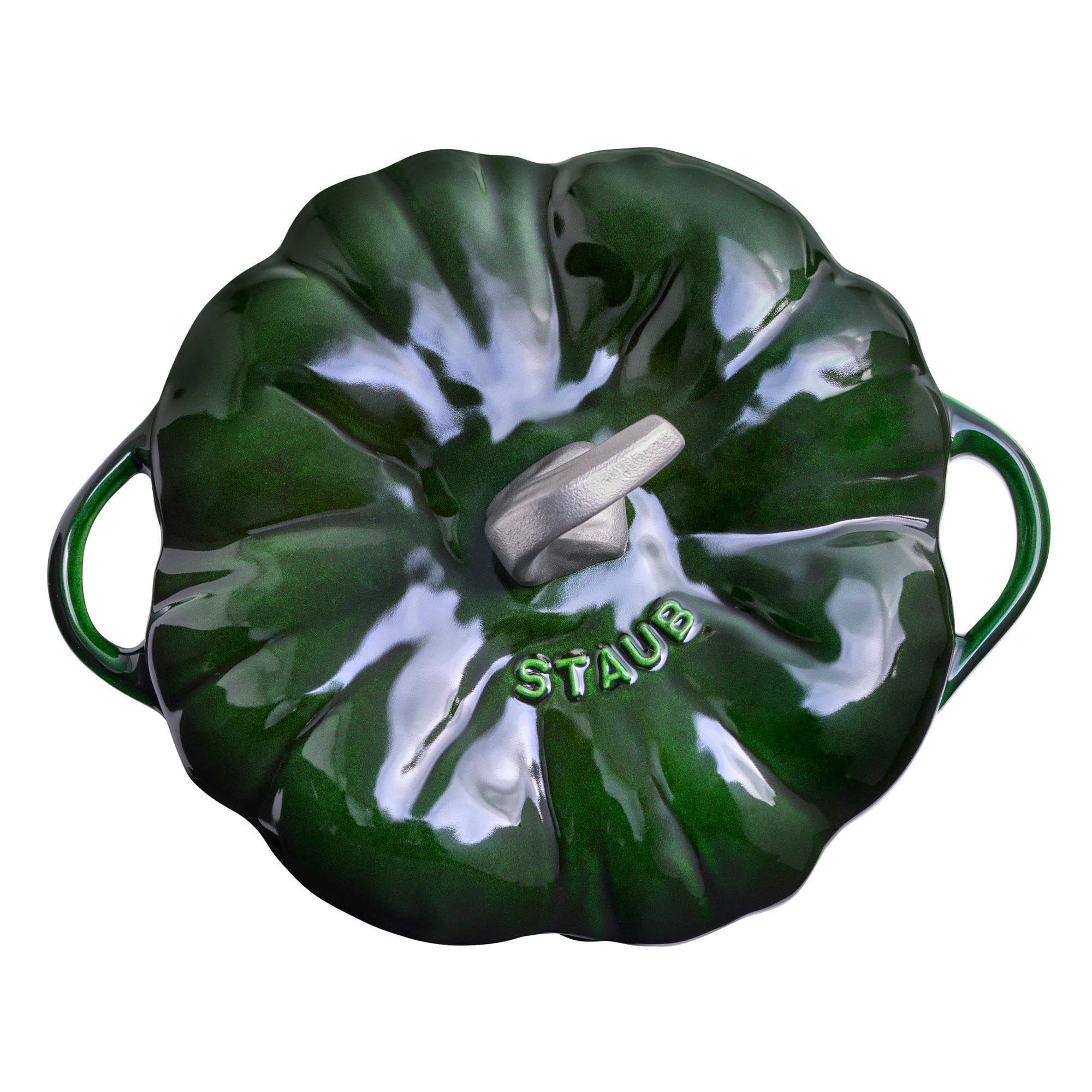 Staub Cast Iron 3.5-qt Pumpkin Cocotte with Stainless Steel Knob - Basil