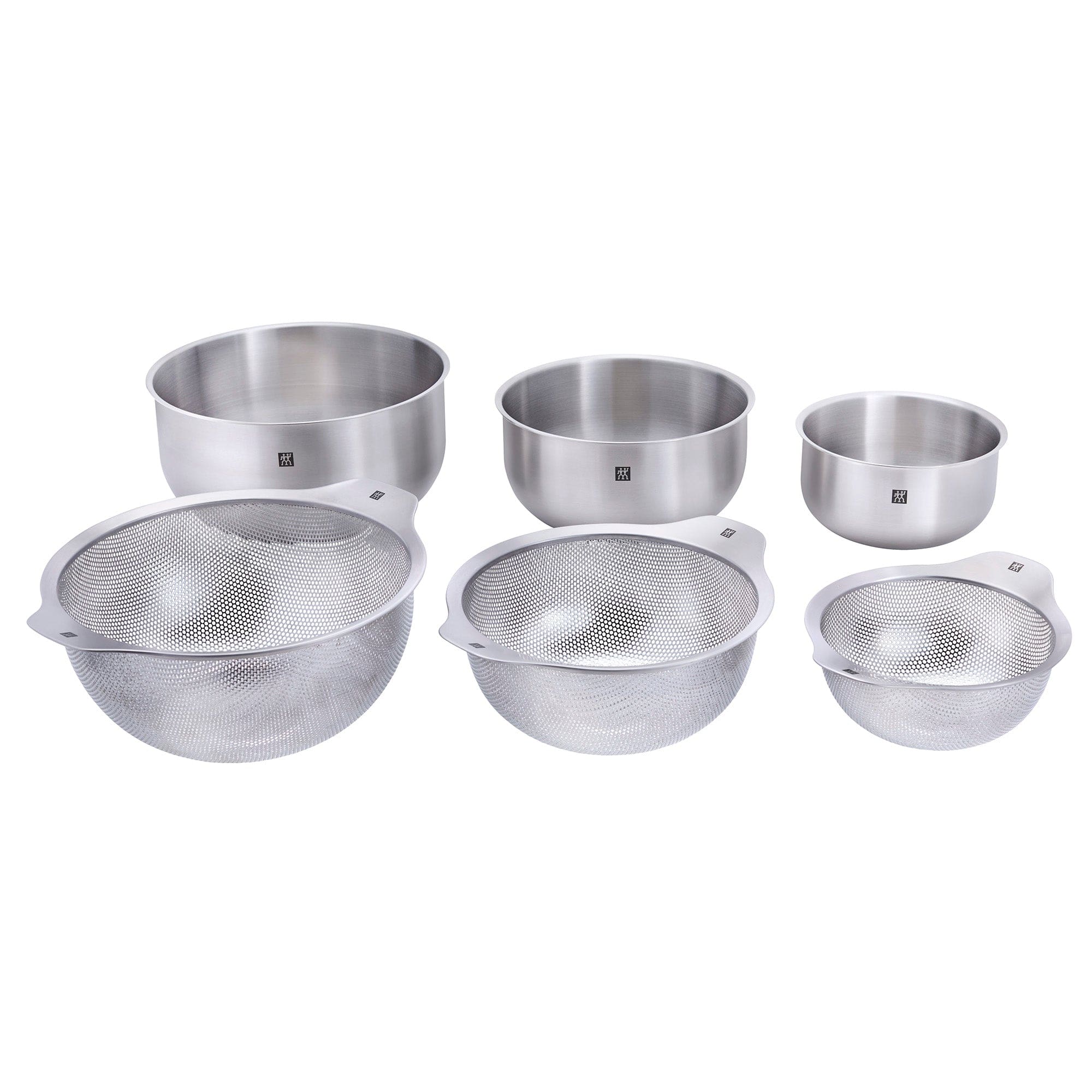 Zwilling Prep 6-pc Brushed Stainless Steels Nesting Bowls & Strainers Set