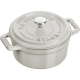Staub Cast Iron 0.25-qt Mini Round Cocotte - White Truffle