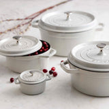Staub Cast Iron 0.25-qt Mini Round Cocotte - White Truffle