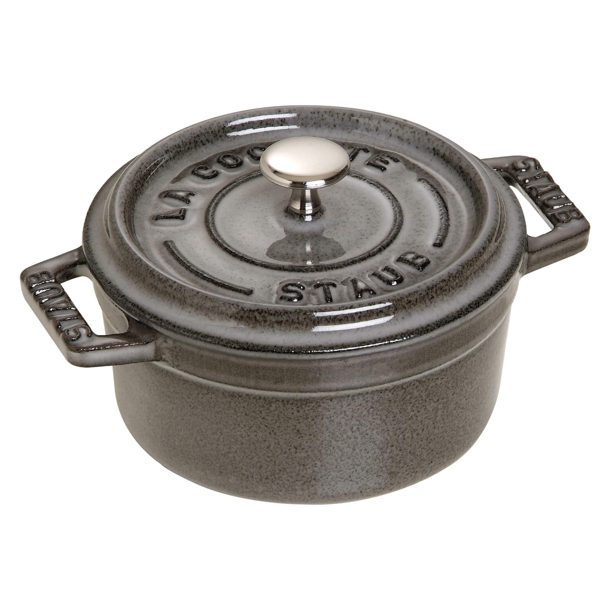 Staub Cast Iron 0.25-qt Mini Round Cocotte - Graphite Grey