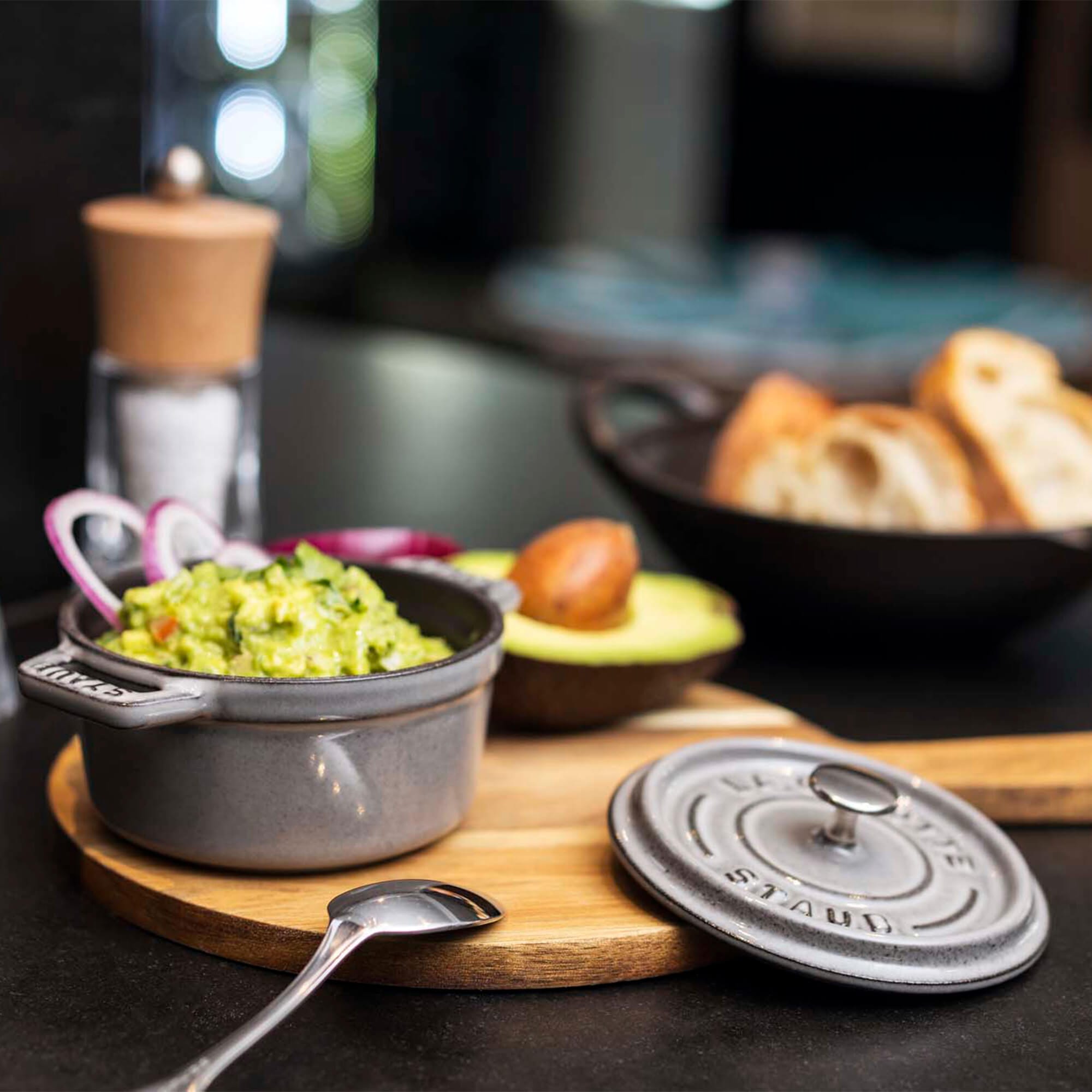 Staub Cast Iron 0.25-qt Mini Round Cocotte - Graphite Grey