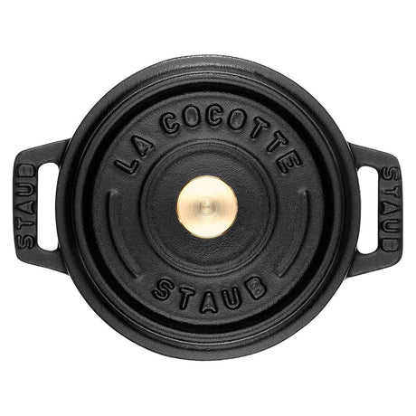 Staub Cast Iron 0.25-qt Mini Round Cocotte - Matte Black