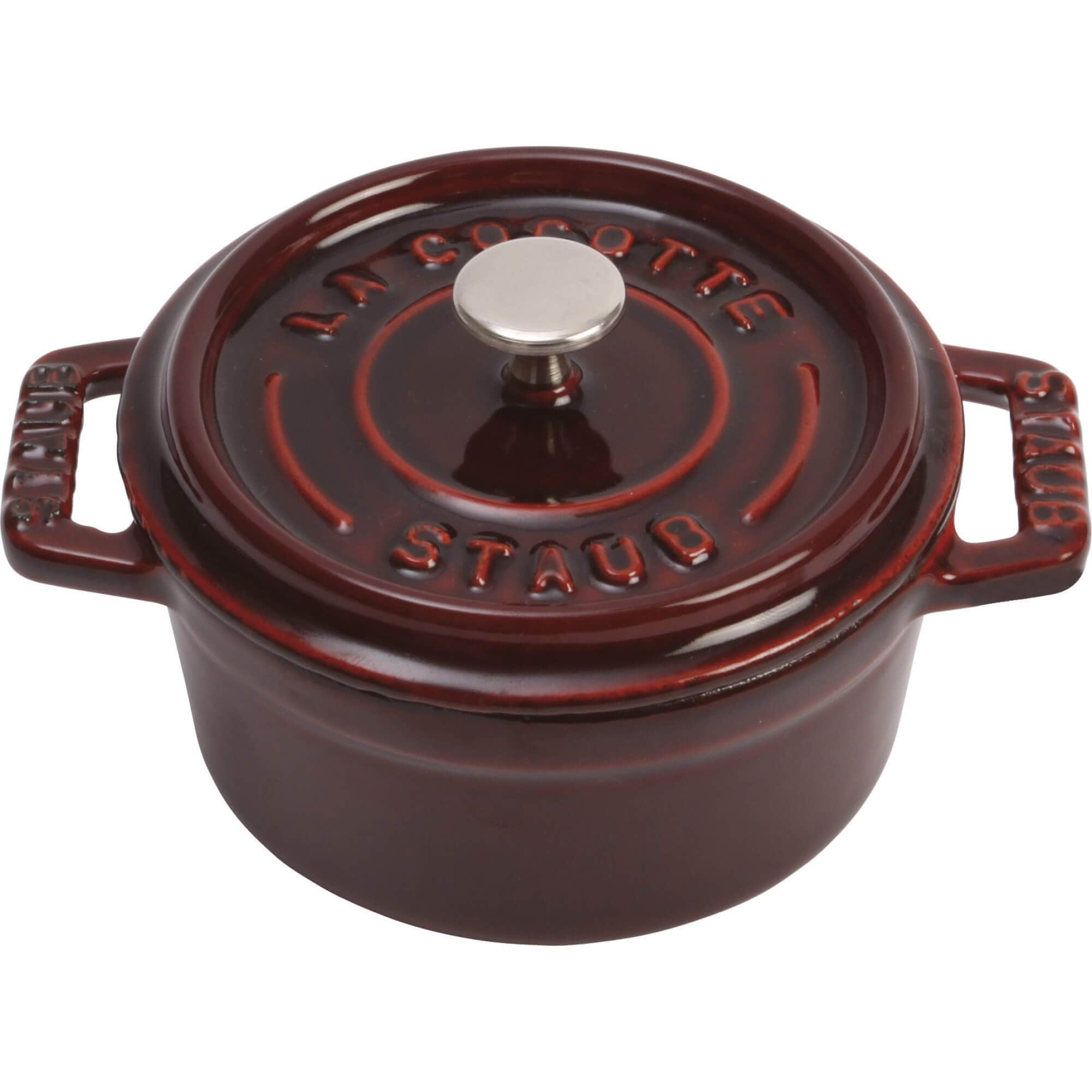 Staub Cast Iron 0.25-qt Mini Round Cocotte - Grenadine