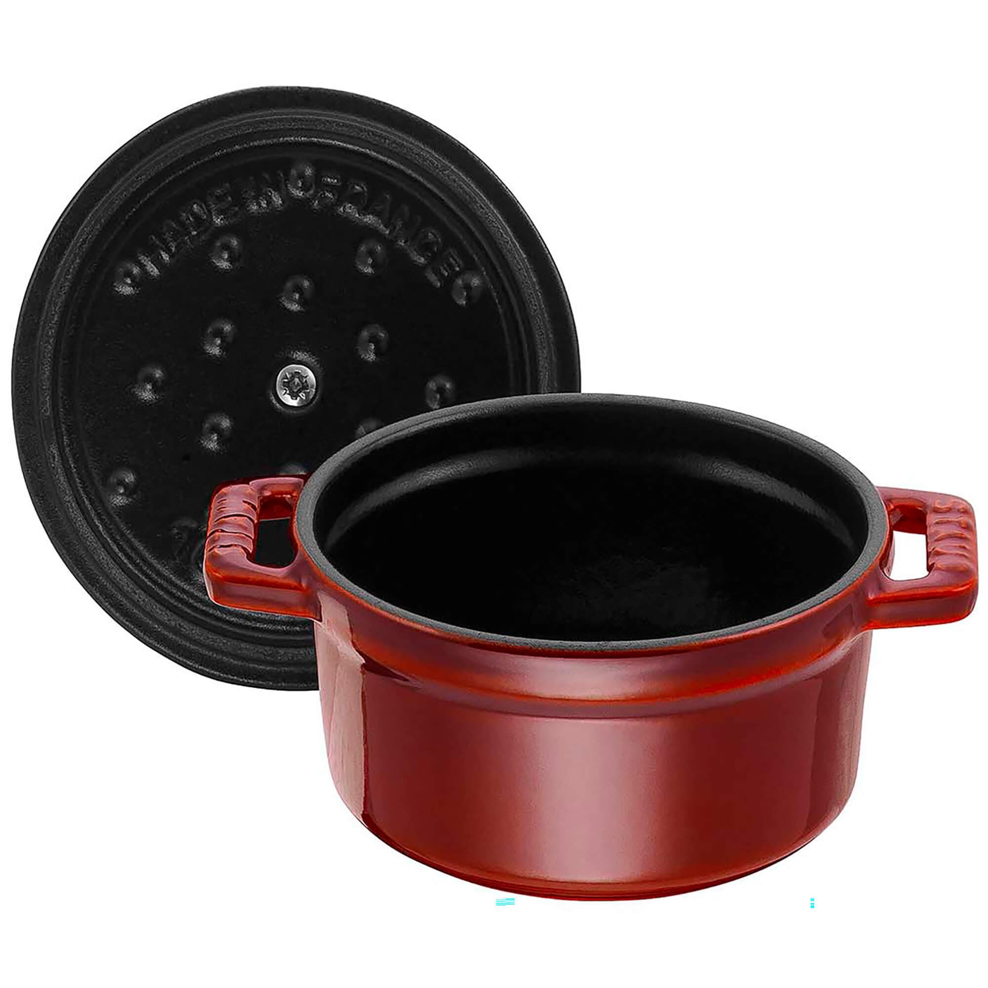 Staub Cast Iron 0.25-qt Mini Round Cocotte - Grenadine