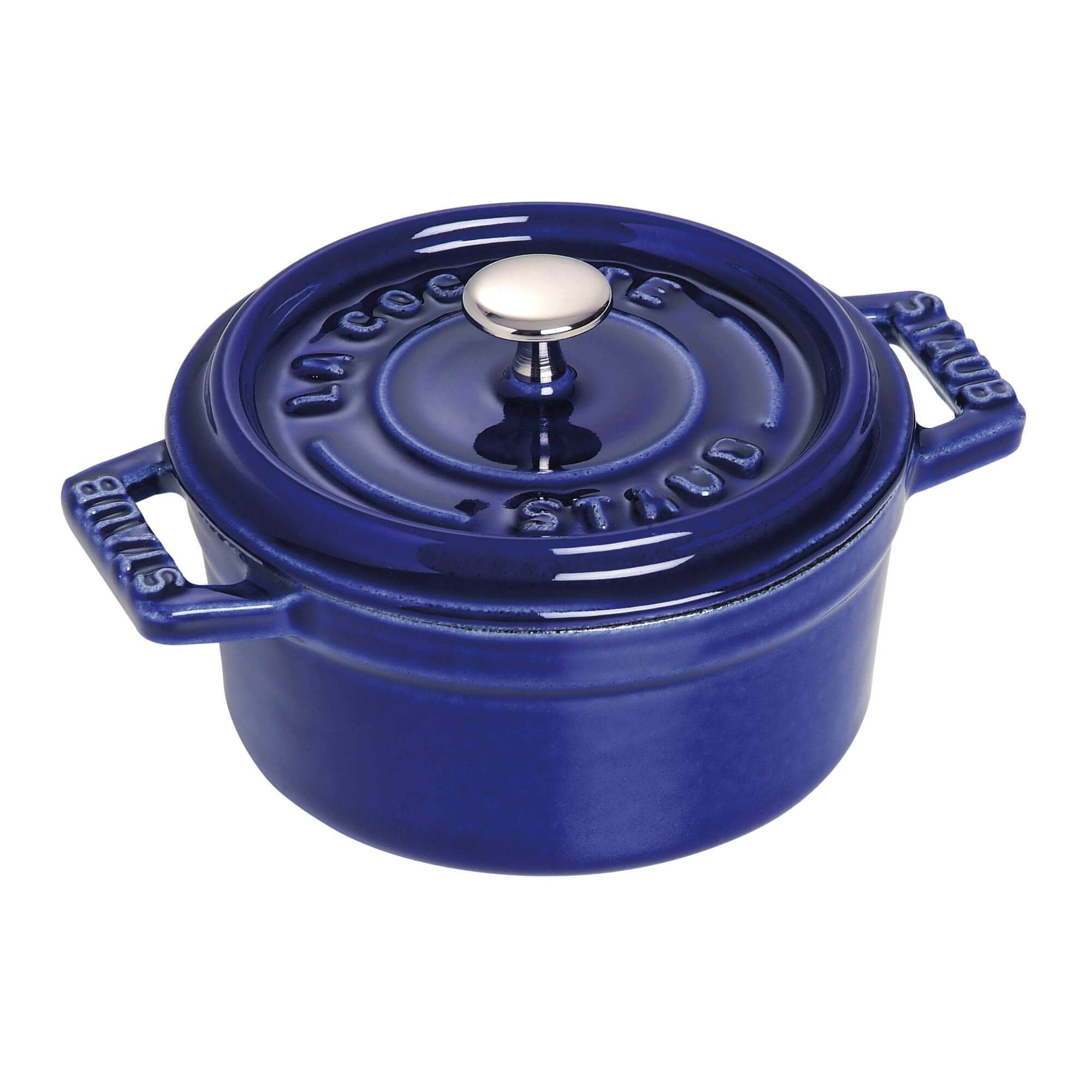 Staub Cast Iron 0.25-qt Mini Round Cocotte - Dark Blue