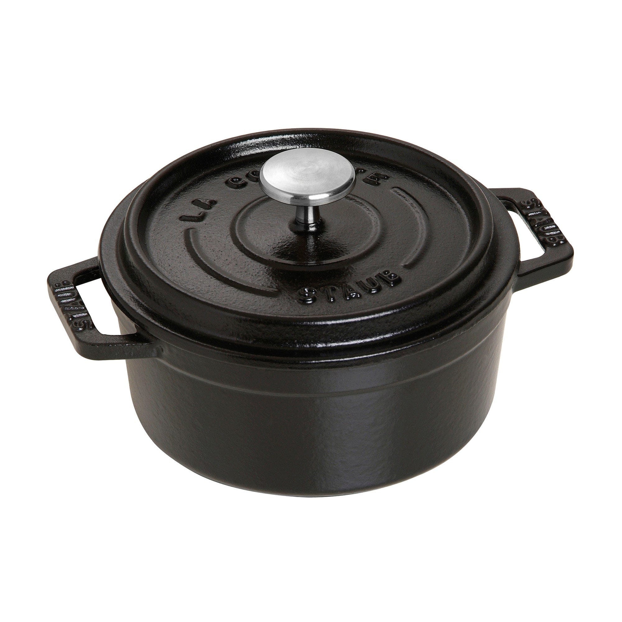 Staub Cast Iron 0.5-qt Round Cocotte - Matte Black