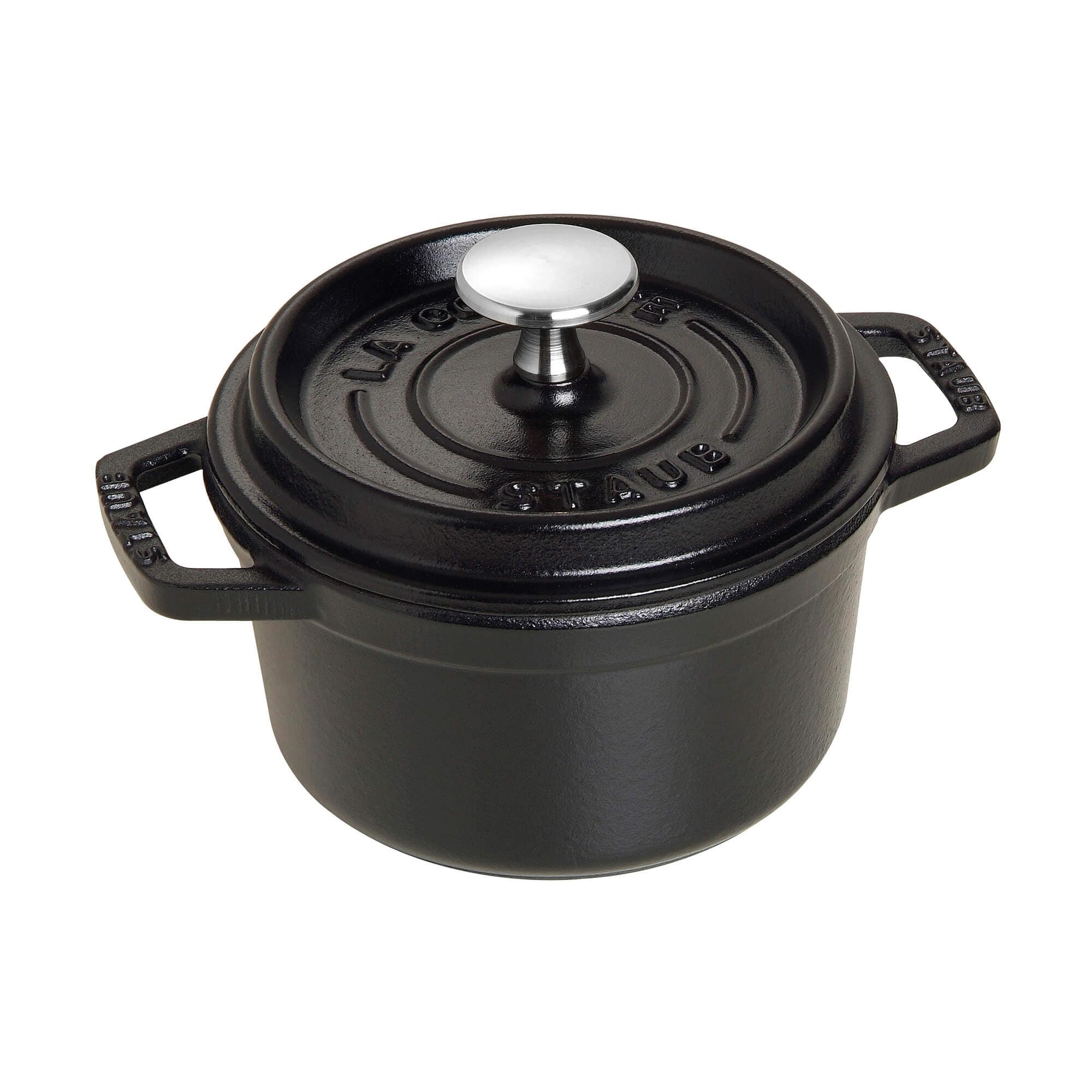 Staub Cast Iron 0.75-qt Round Cocotte - Matte Black