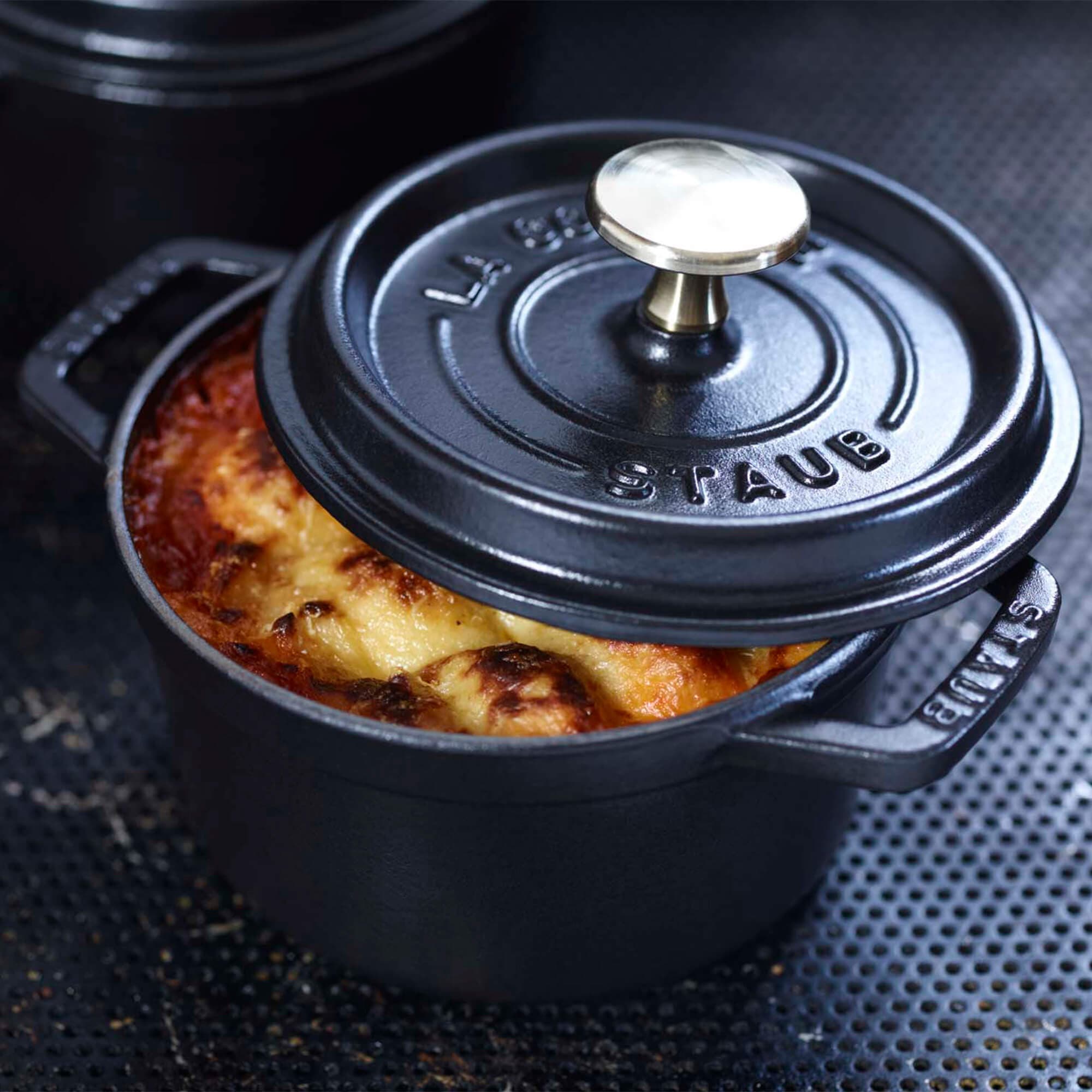 Staub Cast Iron 0.75-qt Round Cocotte - Matte Black