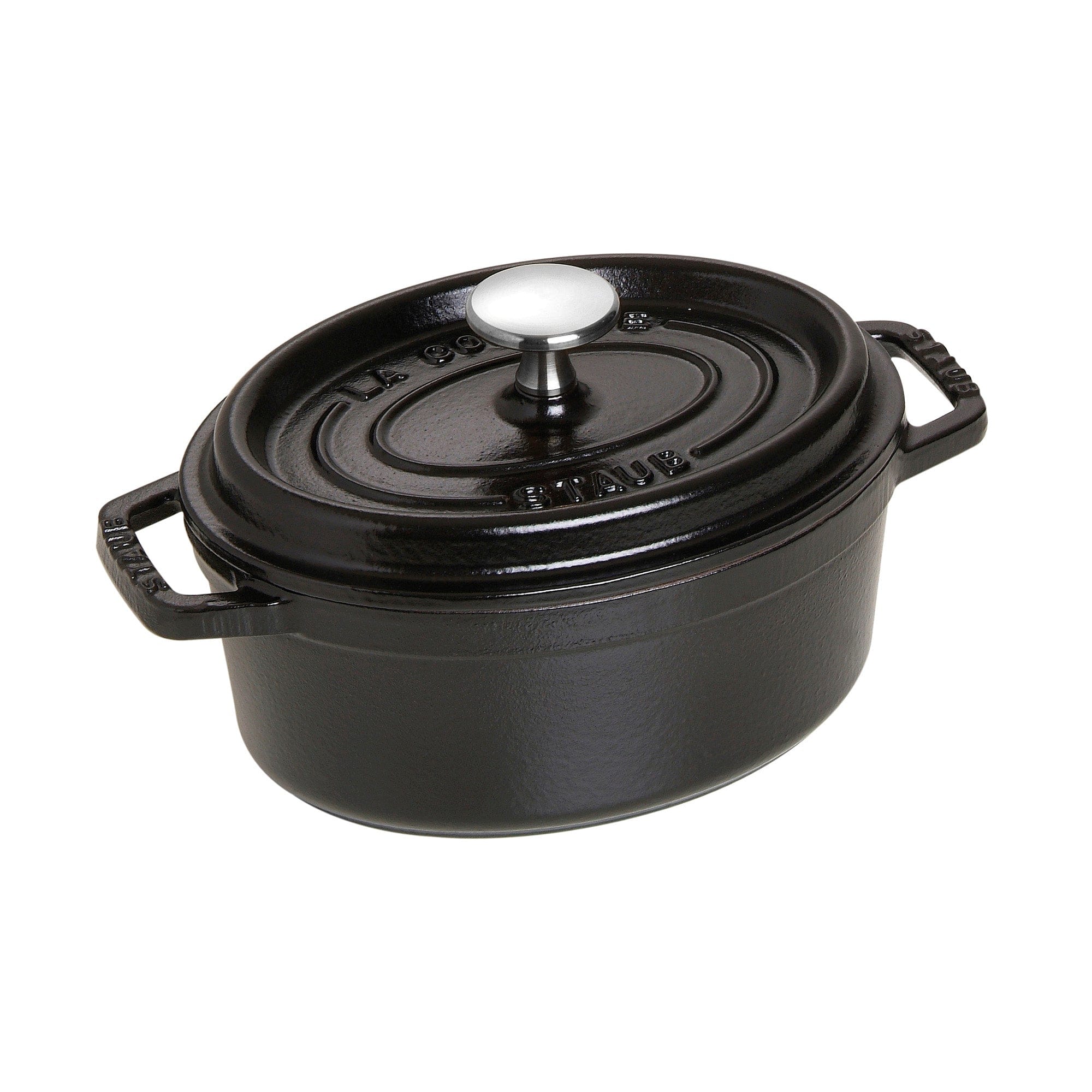 Staub Cast Iron 1-qt Oval Cocotte - Matte Black