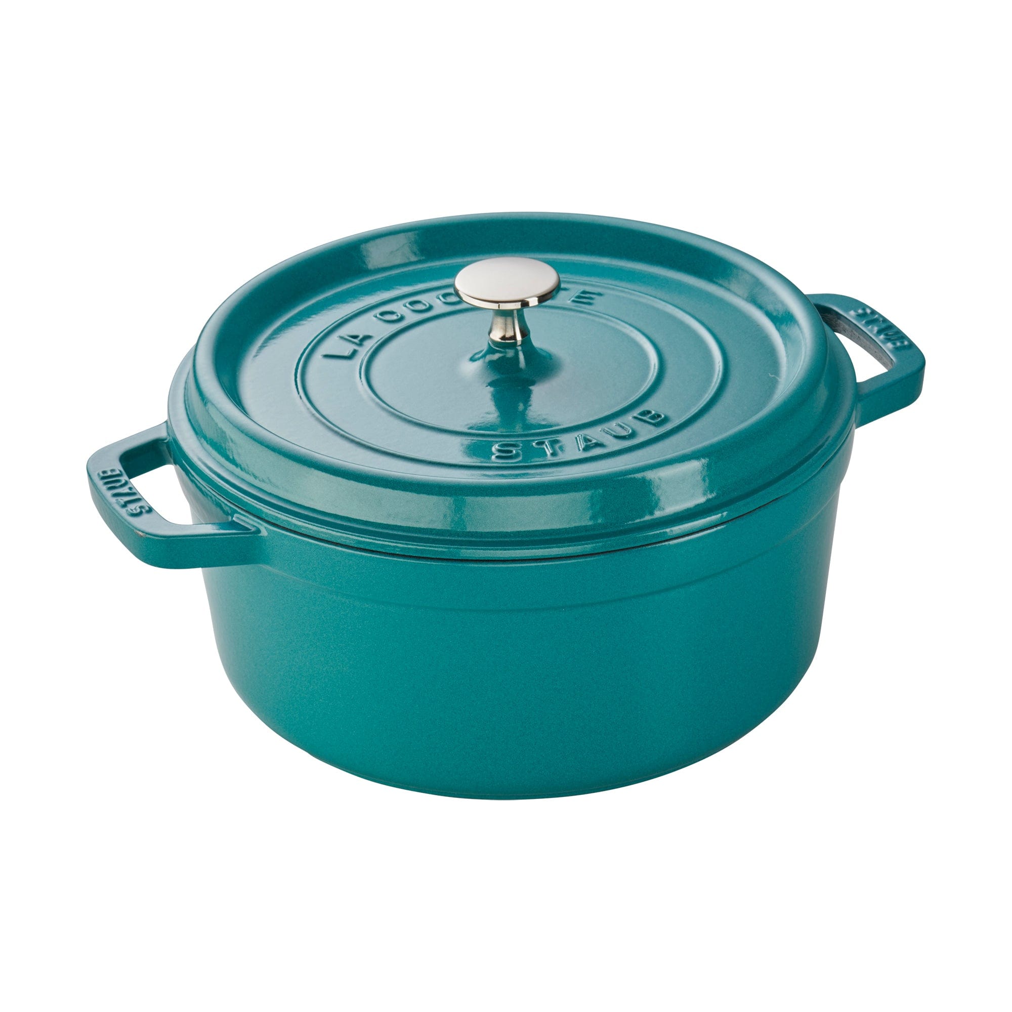 Staub Cast Iron Round Cocotte, Dutch Oven, 4-quart, serves 3-4, Made in France, Turquoise