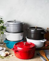 Staub Cast Iron 4-qt Round Cocotte, Dutch Oven - White