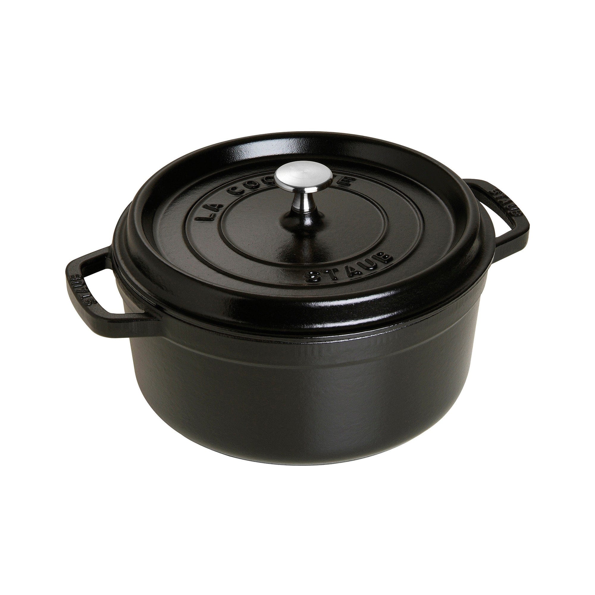 Staub Cast Iron Round Cocotte, Dutch Oven, 4-quart, serves 3-4, Made in France,  Matte Black